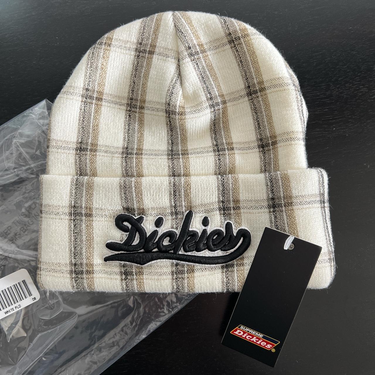 Supreme Dickies white plaid beanie Brand new comes... - Depop