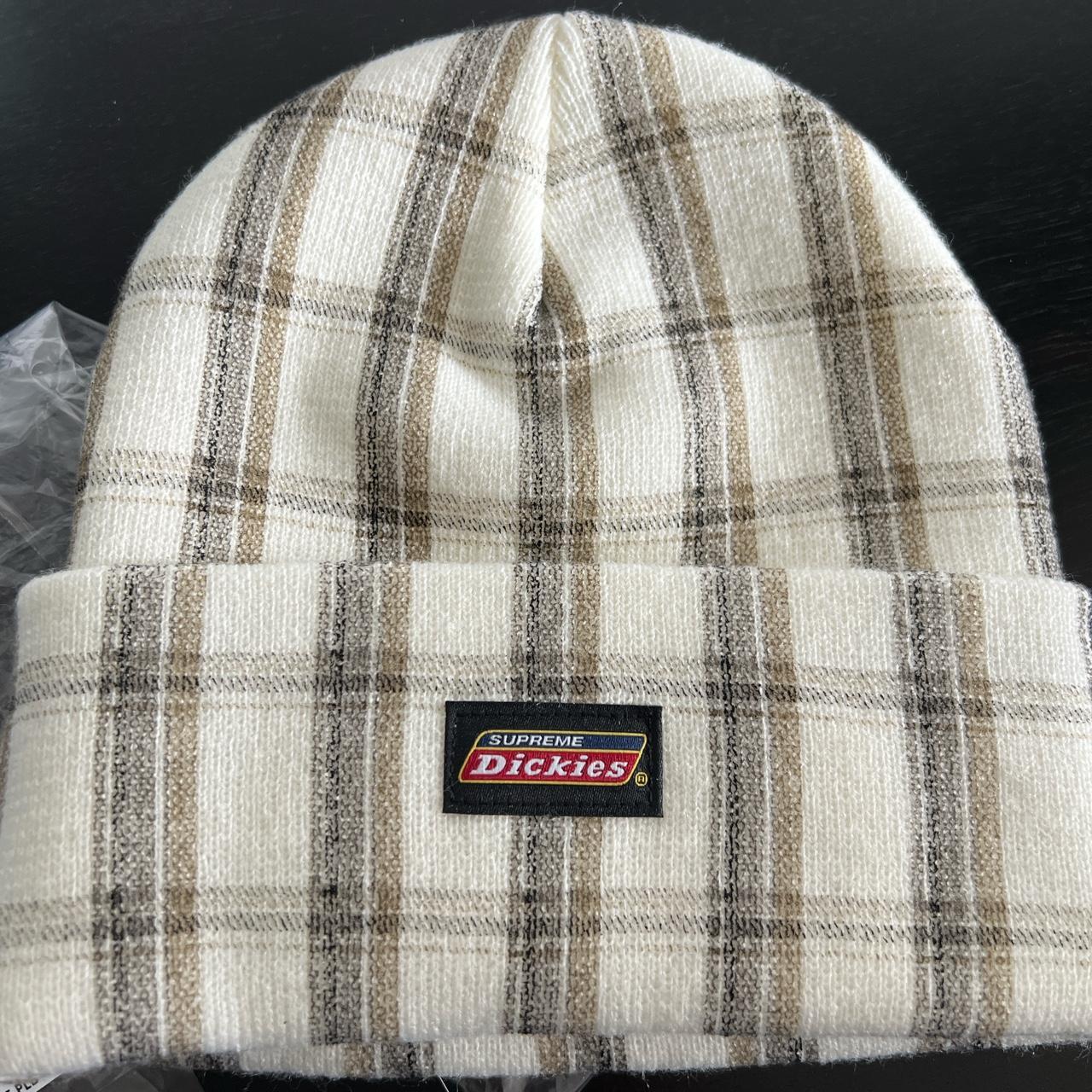 Supreme Dickies white plaid beanie Brand new comes... - Depop