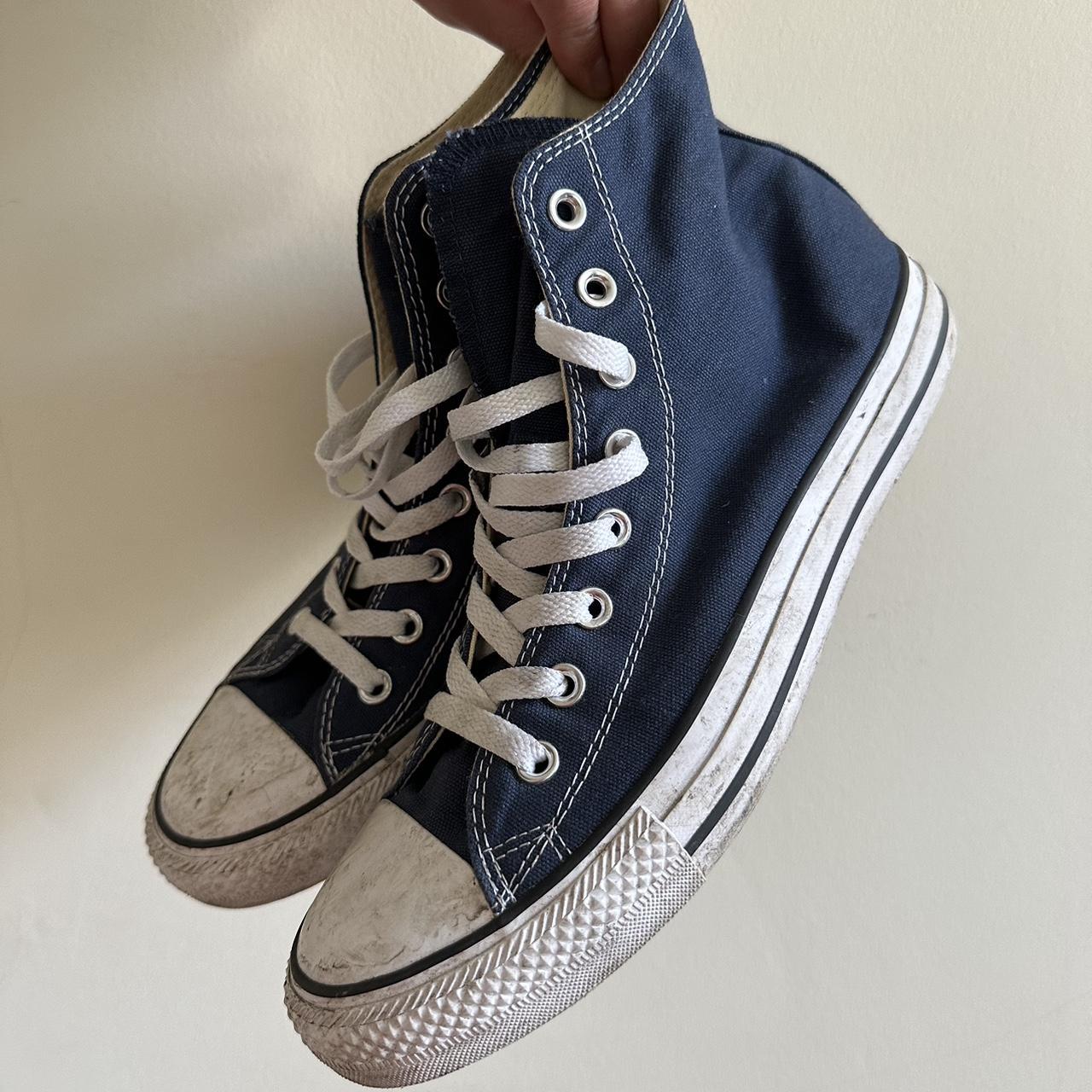 Converse high tops in navy blue / Men’s UK9 / wo’s... - Depop