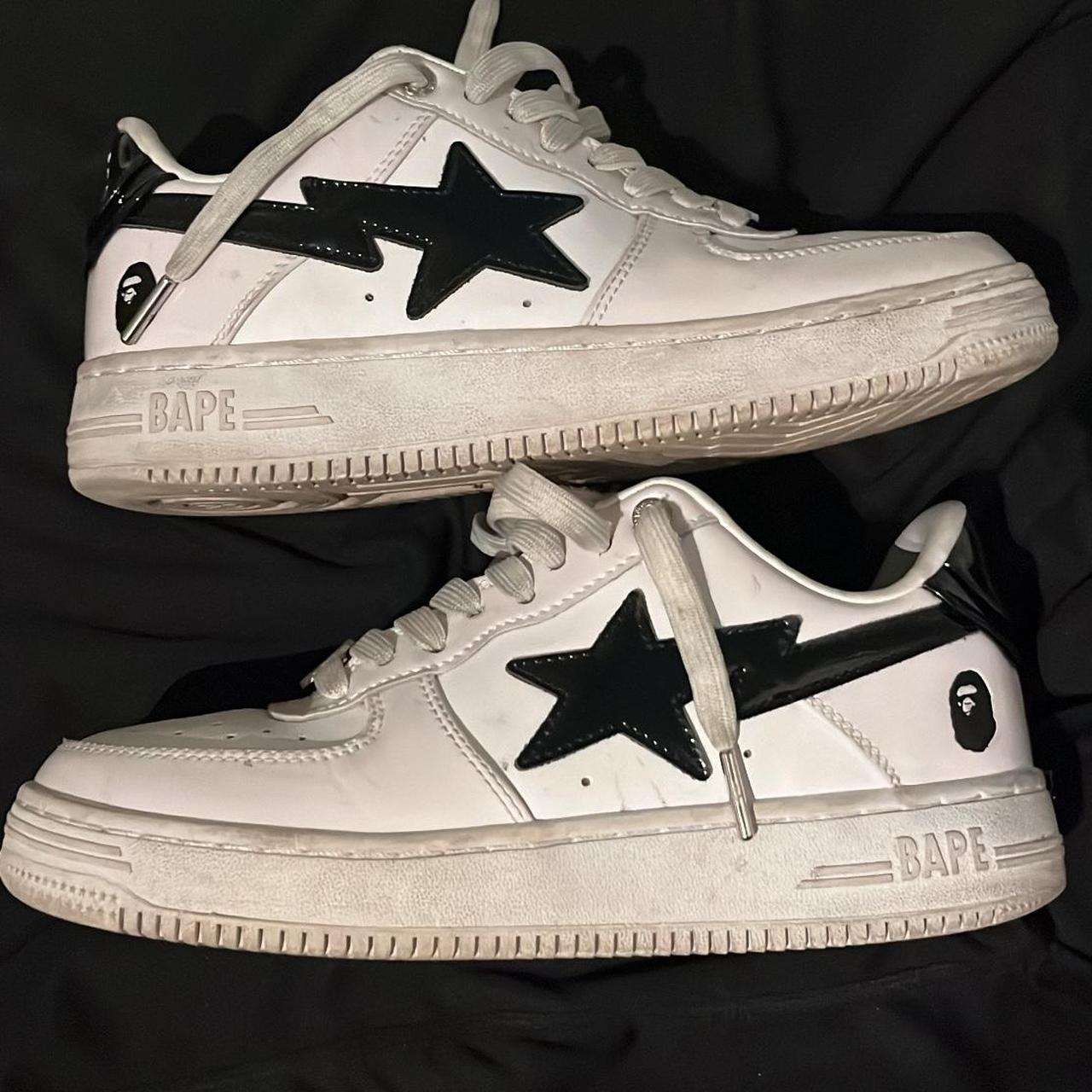 White and black bapestas Send offers will negotiate... - Depop