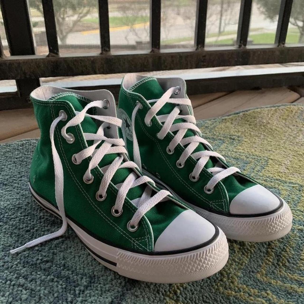 brand new amazon green high top converse womens. Depop