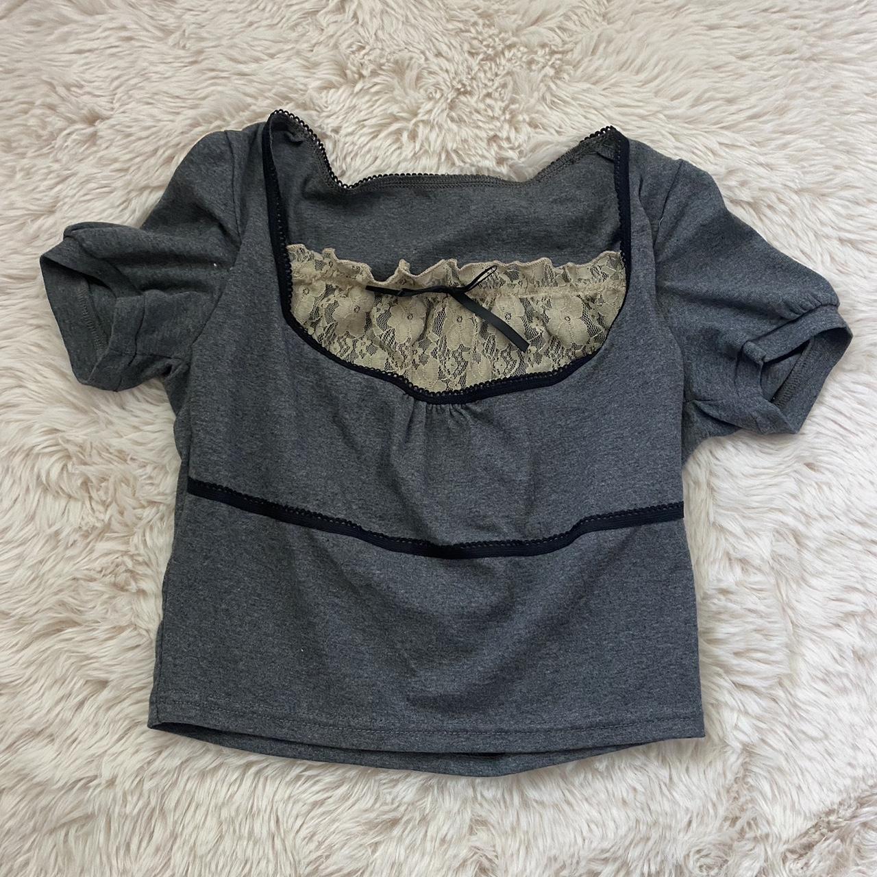 gray coquette top from yesstyle size medium - Depop