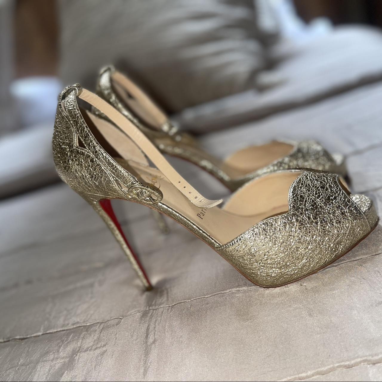 Louboutin gold hot sale sandals