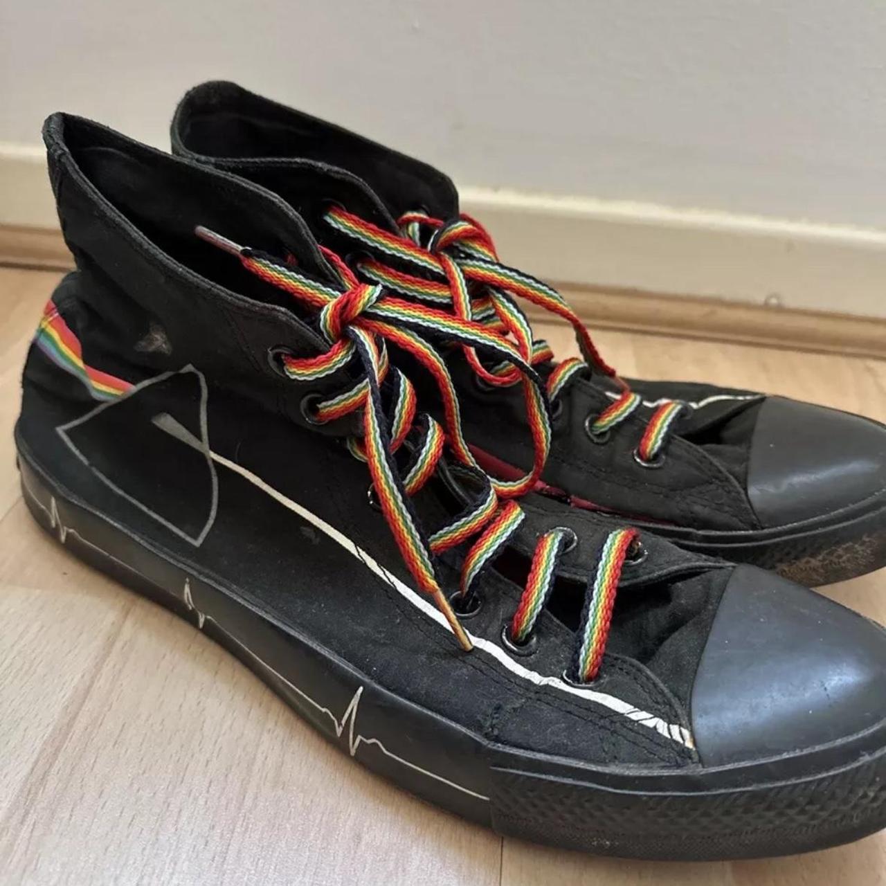 Size 11 pink Floyd converse all Used Depop