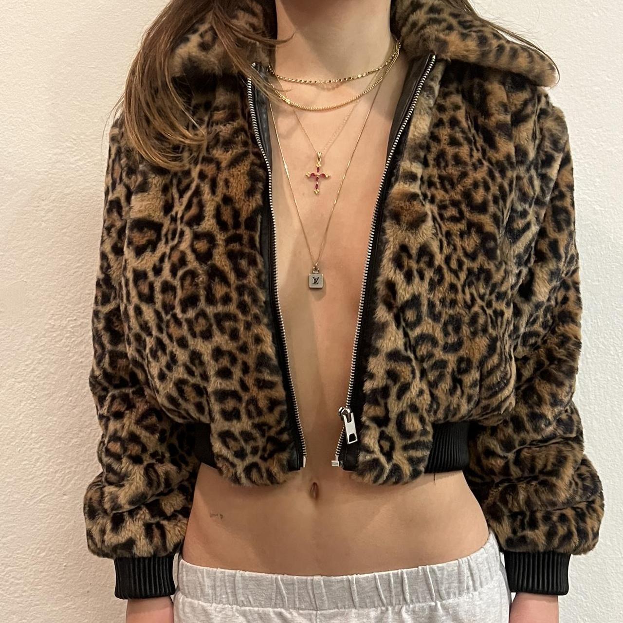 Cropped Cheetah Fur Coat #brandymelville #y2k... - Depop