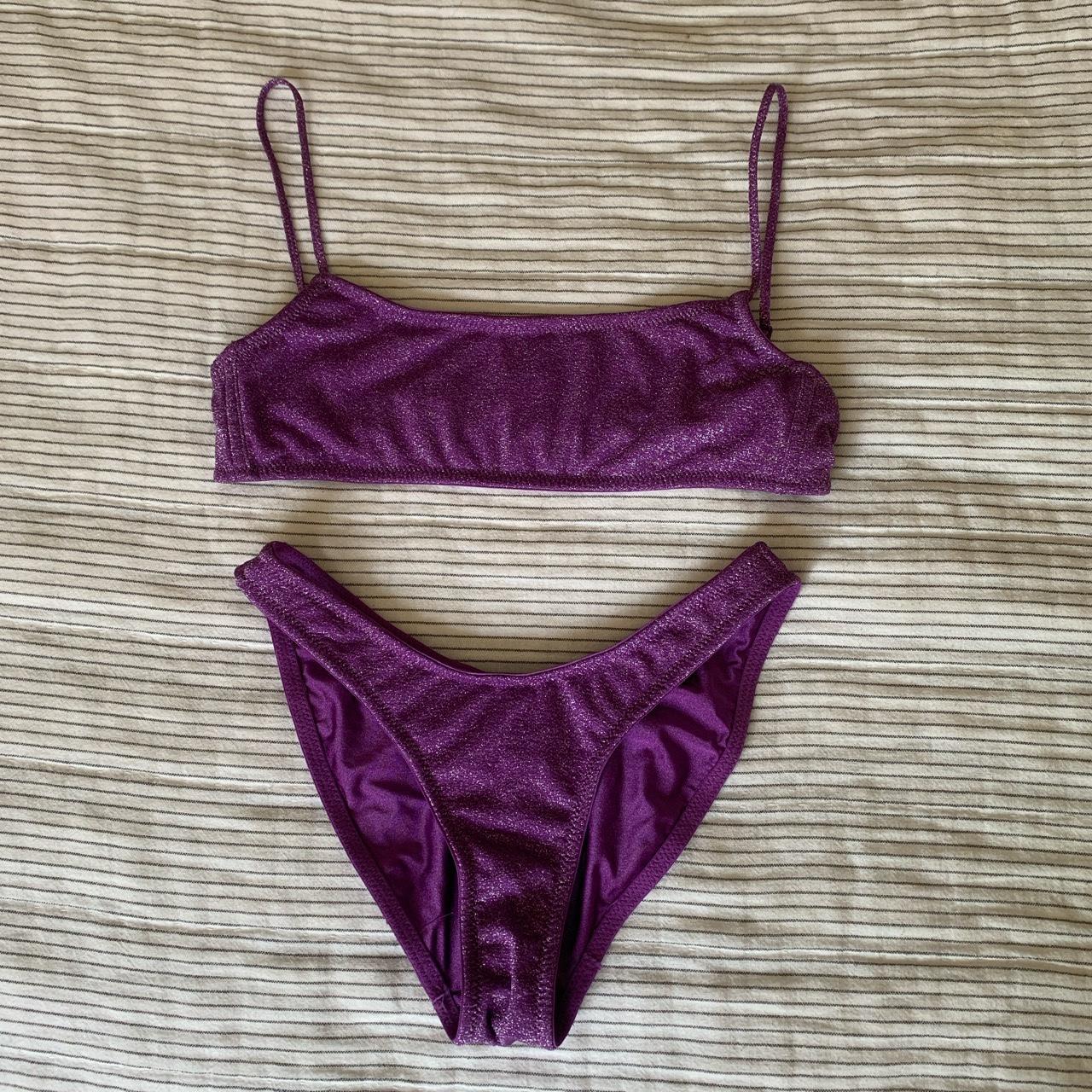 Sparkly Mica Violet Triangl Bikini Size Xs Top And Depop