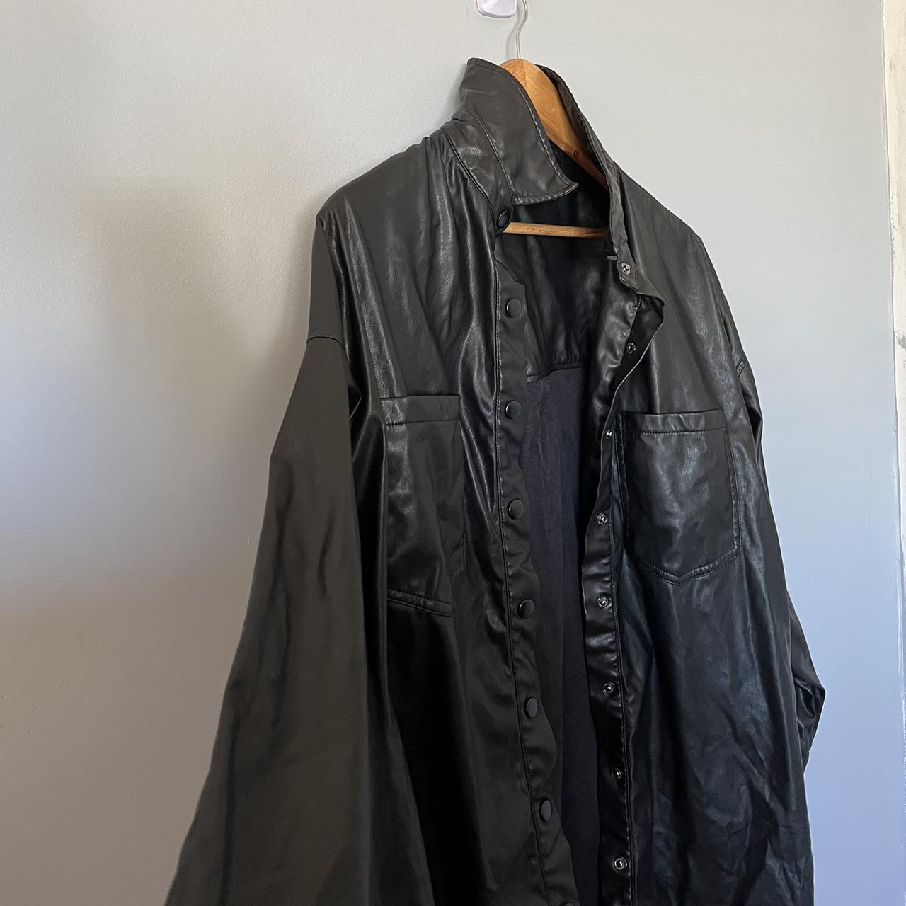 decjuba faux leather jacket size M but extremely... Depop