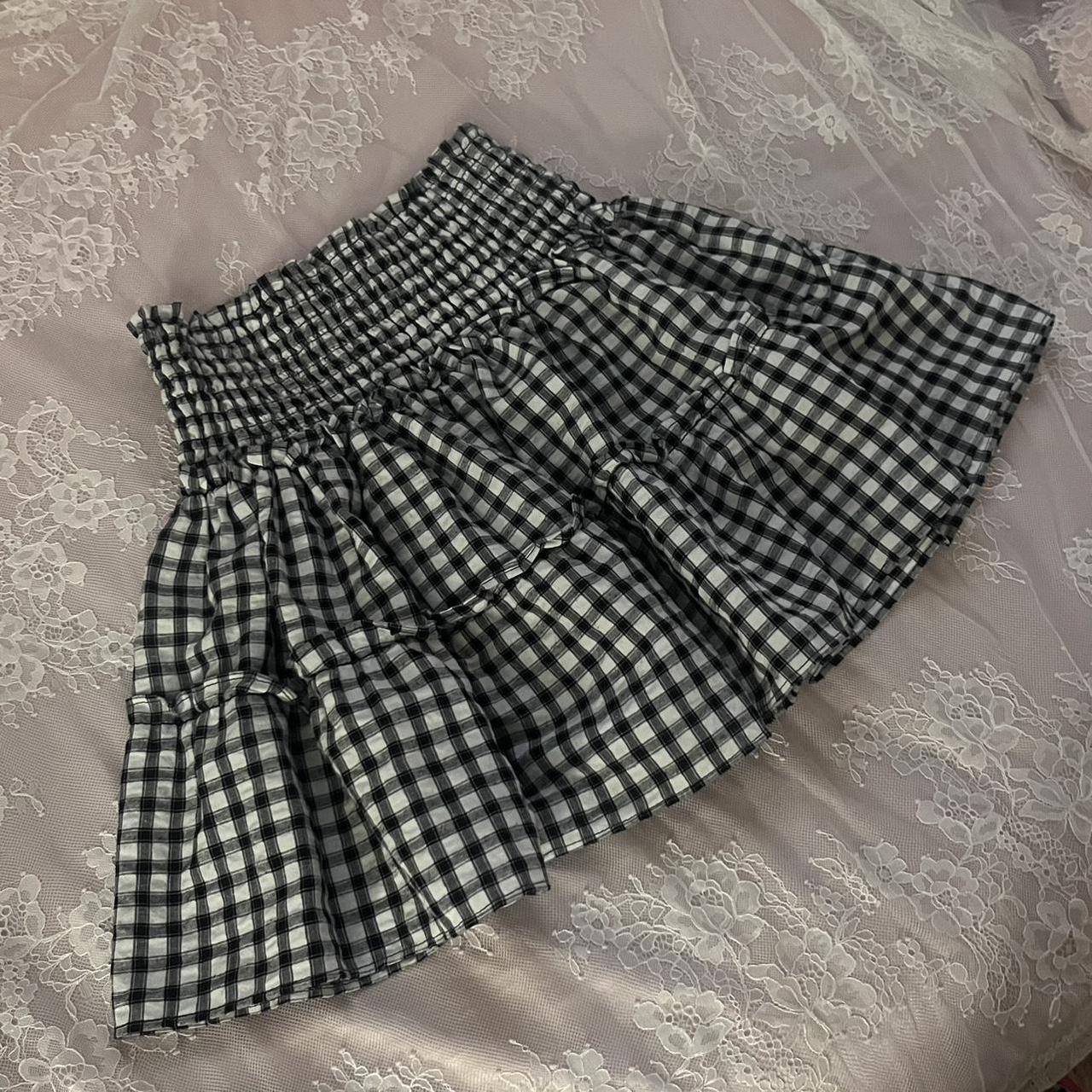 lolita-esque gingham frilly skirt ♱ ♱ message me... - Depop