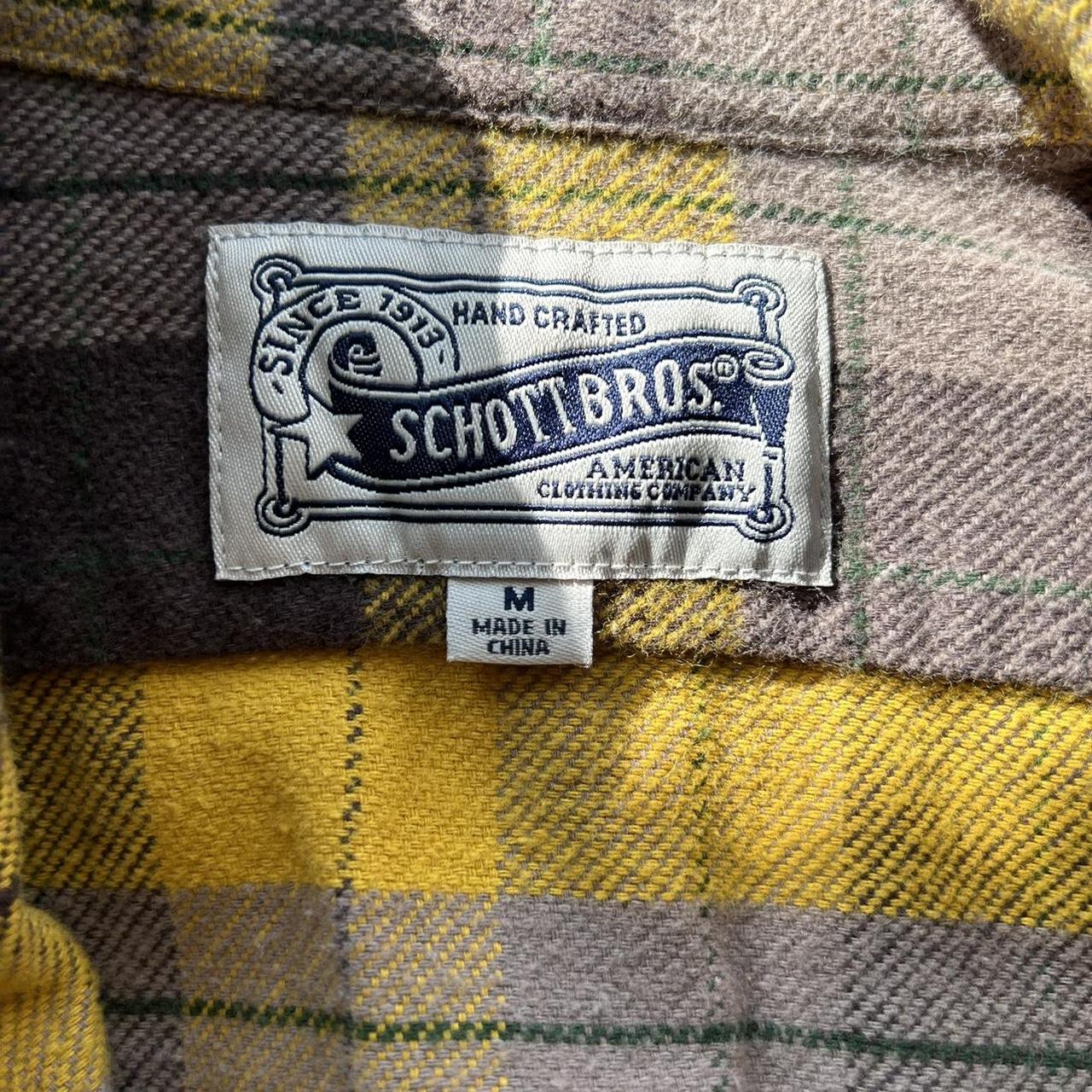 ꧁YELLOW PLAID FLANNEL JACKET꧂ Brand: Schott Bros... - Depop