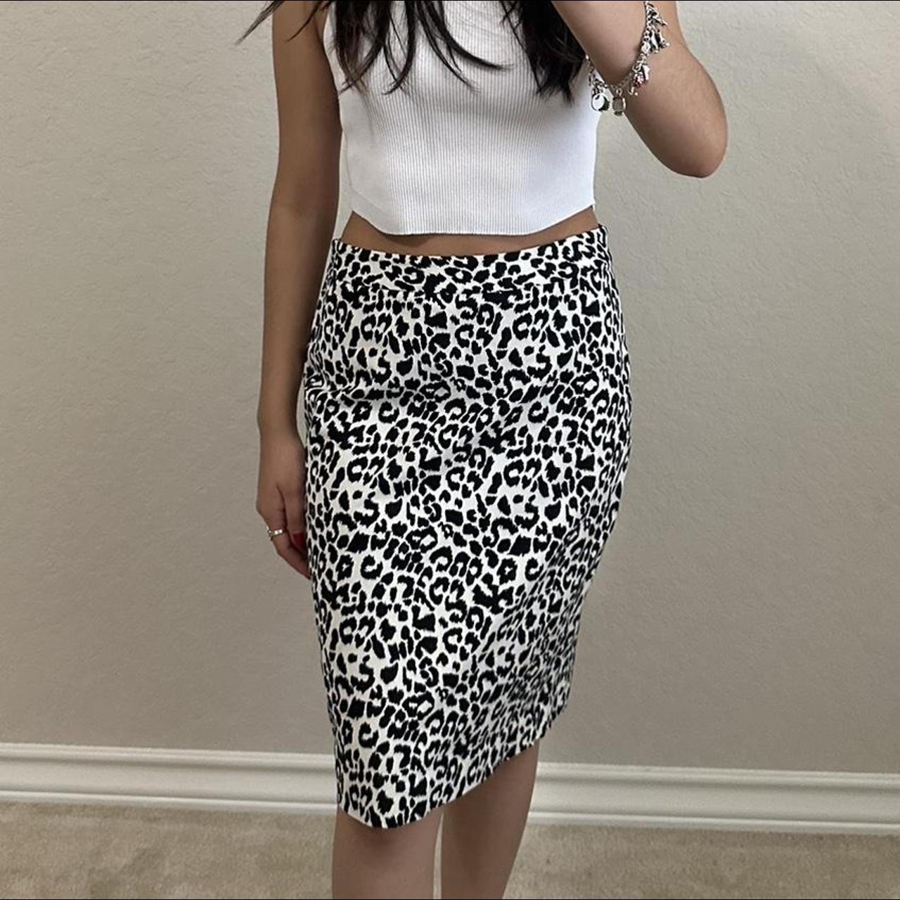 Black and white cheetah cheap skirt