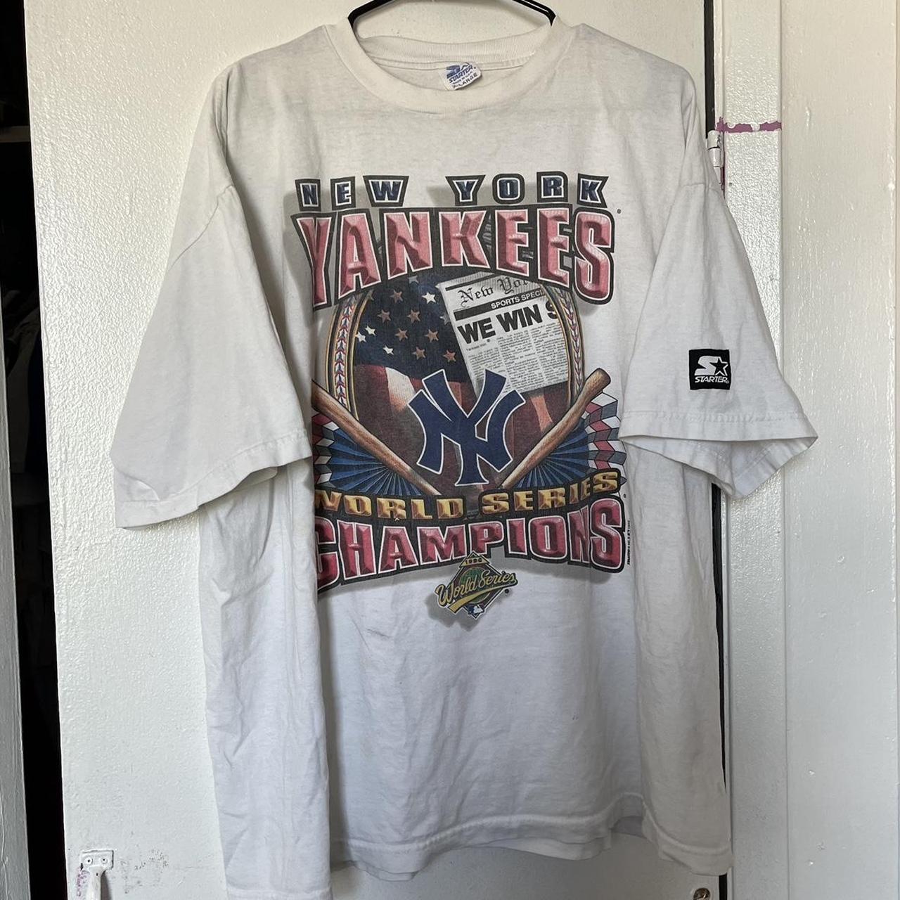 Vintage Starter New York Yankees T-shirt 1996 - Depop