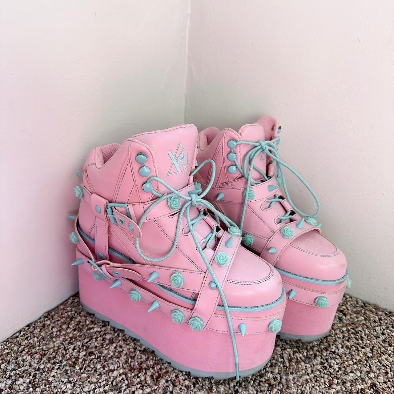 Pastel pink platform shoes on sale