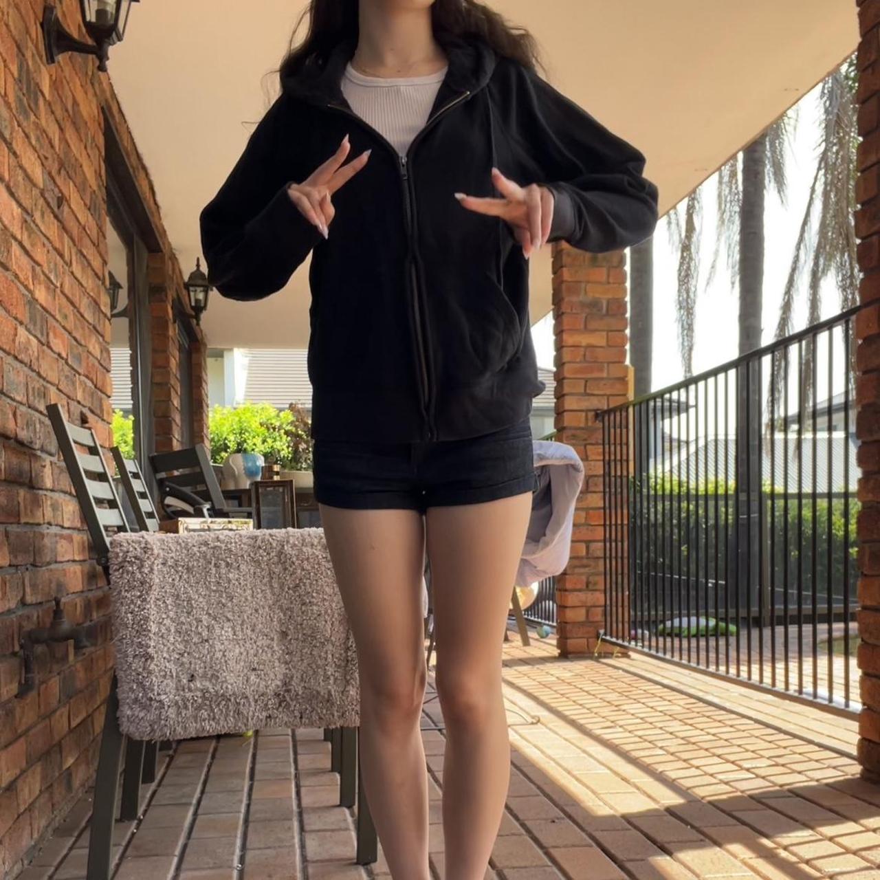 Small black zip up hoodie. This zip up is very comfy... - Depop