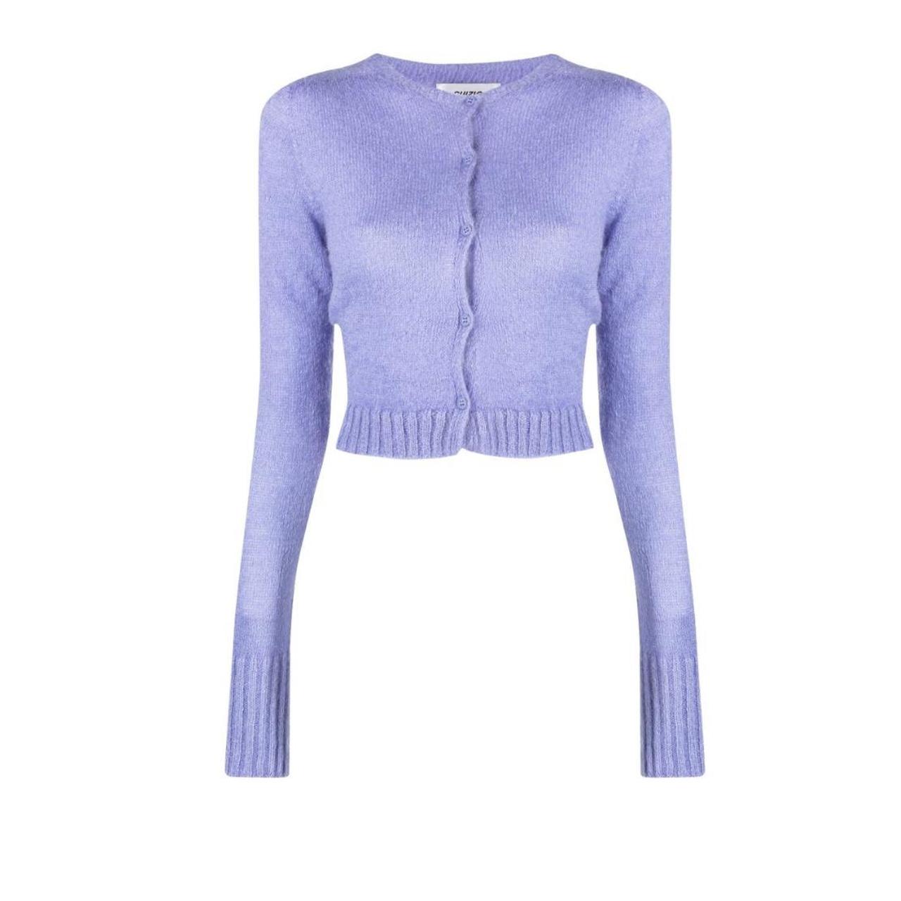 Danielle Guizio Mohair Cardigan Lavender X-Small/Small | Depop