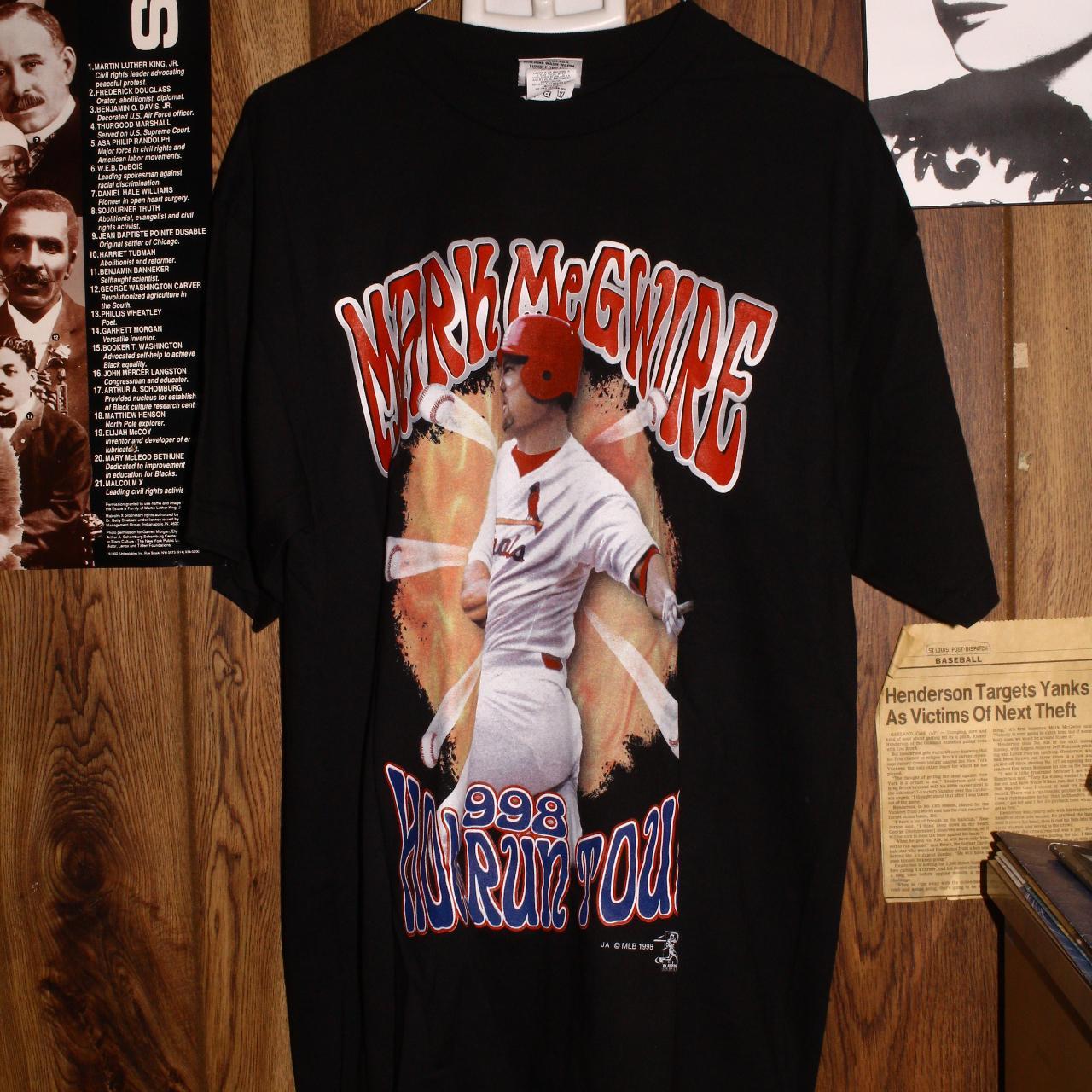 Mark McGwire Home Run Tour 1998 Deadstock 90's Vintage Double Sided T- –  thefuzzyfelt