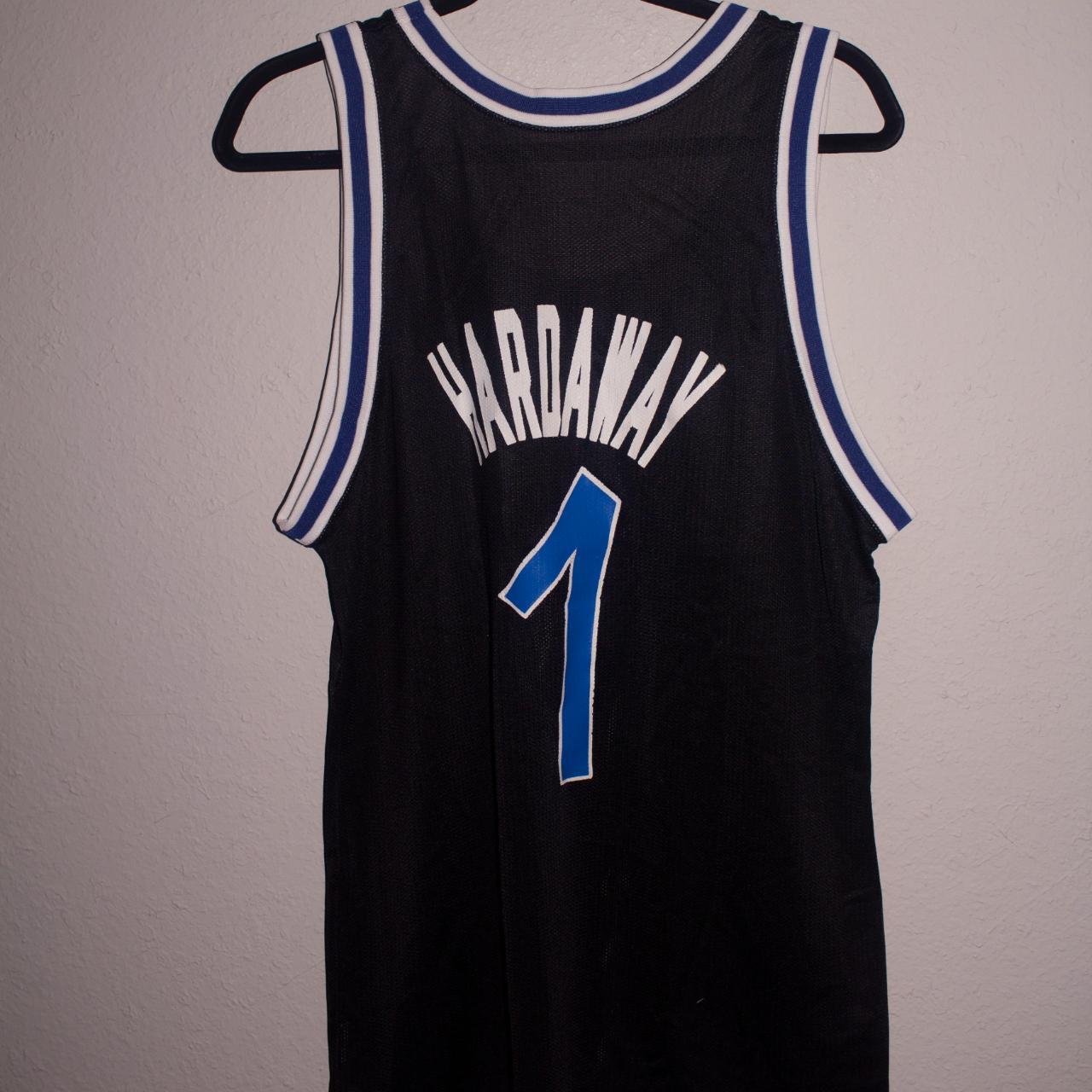 Champion Orlando Hardaway basketball jersey Black - Depop