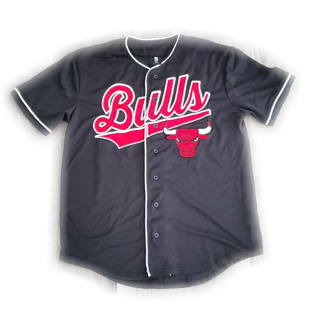 Chicago Bulls NBA Baseball Jersey Black T-Shirt