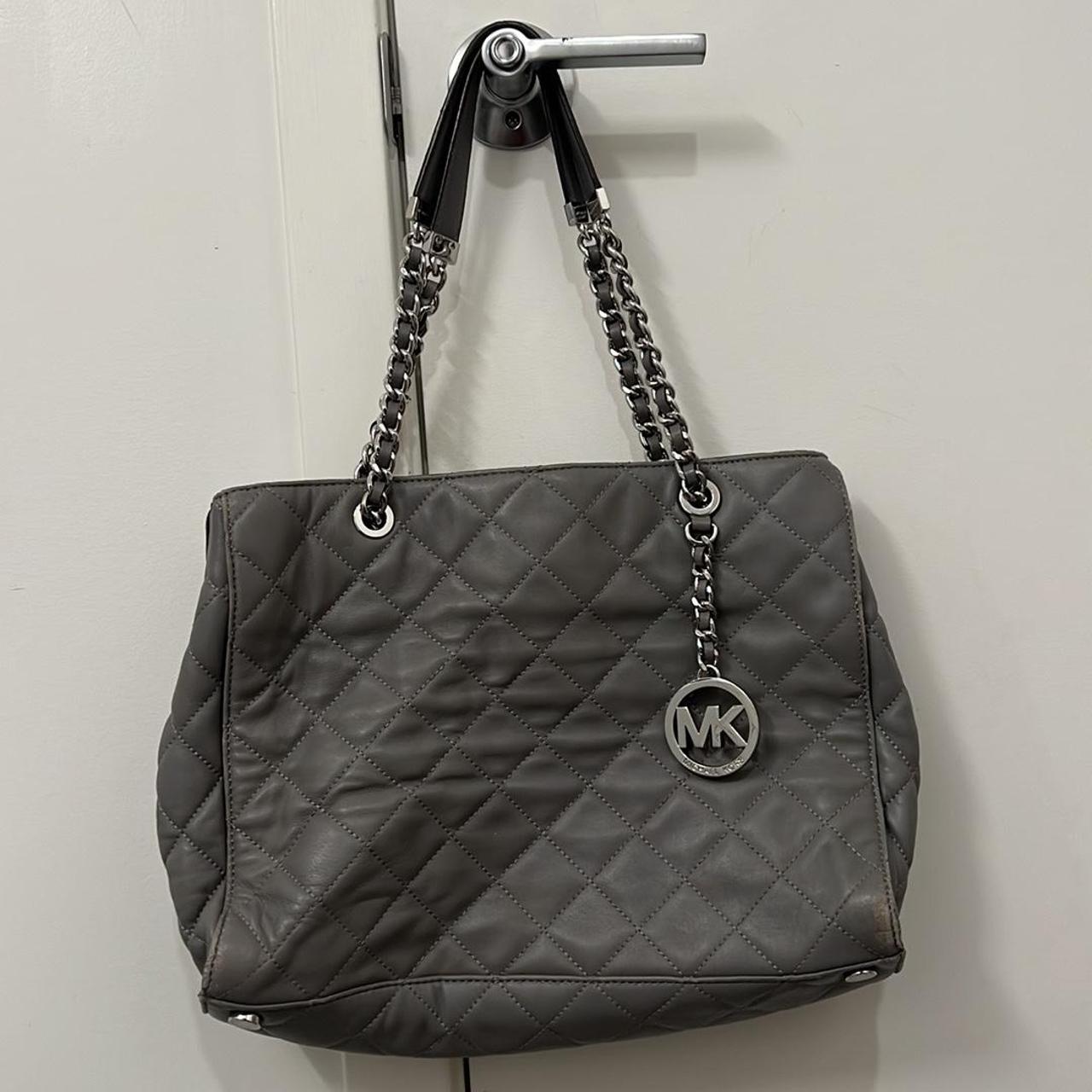 Michael Kors Susannah Grey quilted leather tote with Depop