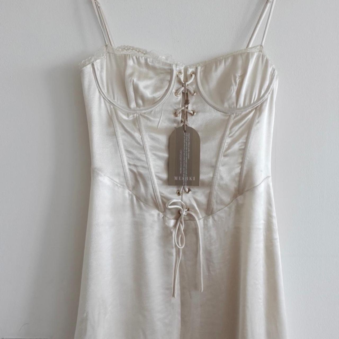 Meshki Corset Mini Dress Ivory Size S Corset... Depop