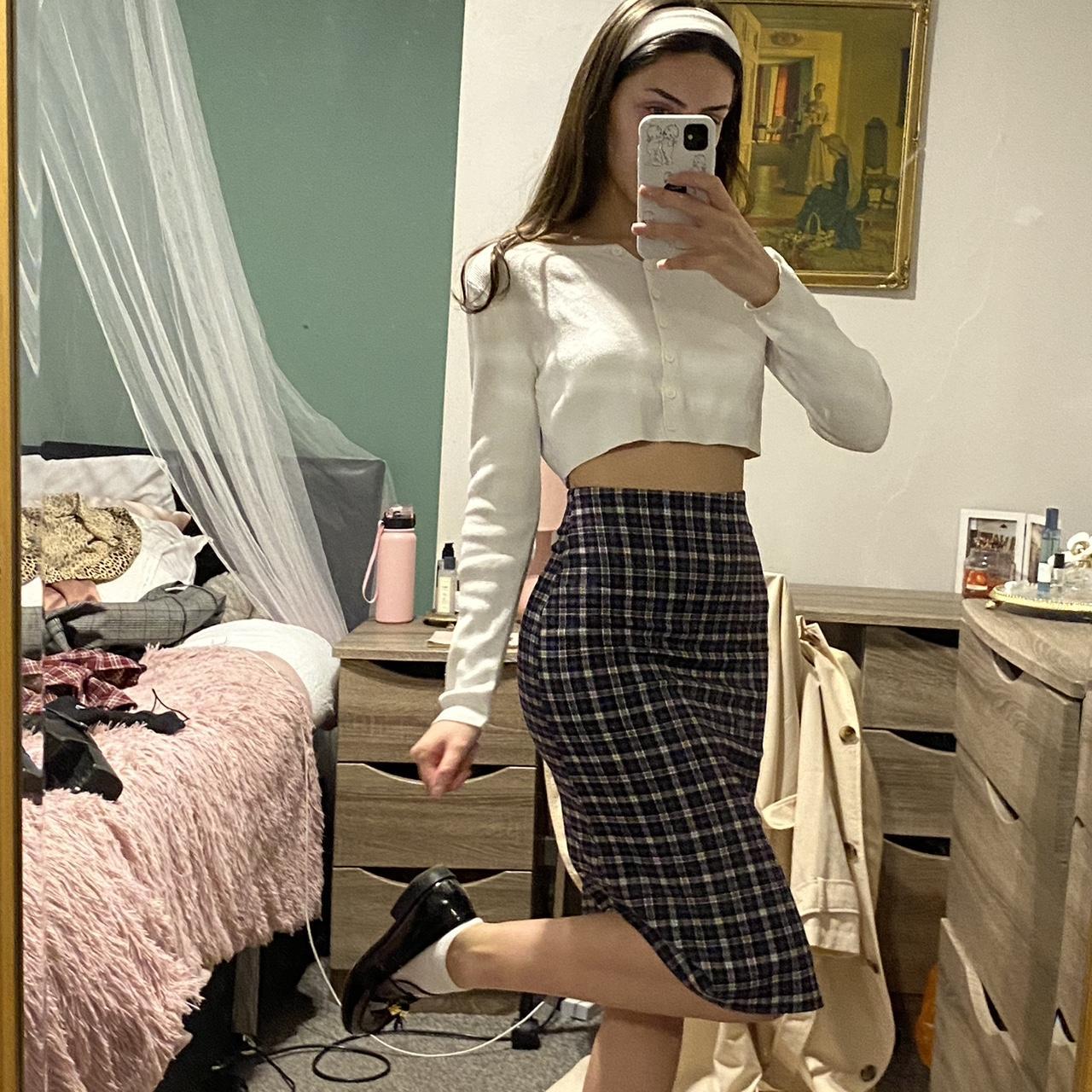 Brandy Melville plaid midi skirt Depop
