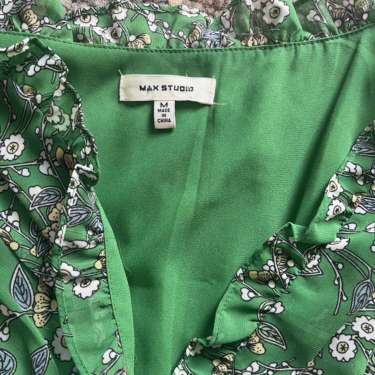 Max Studio Women's Green Dress Depop