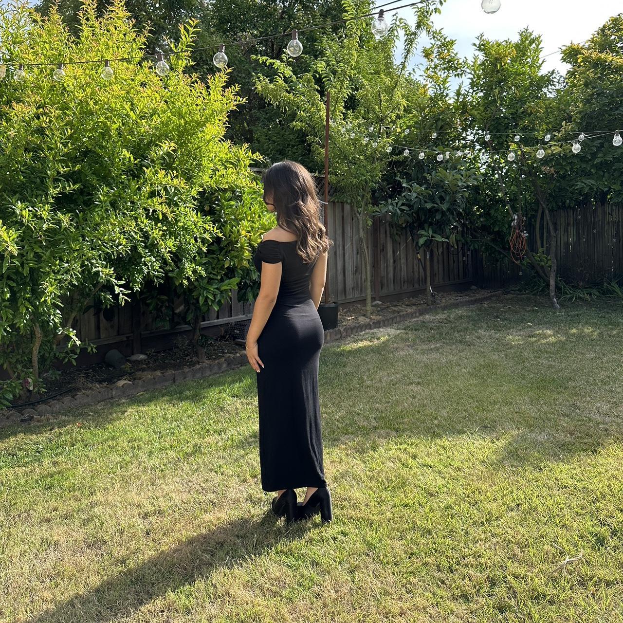 reformation black tie dress