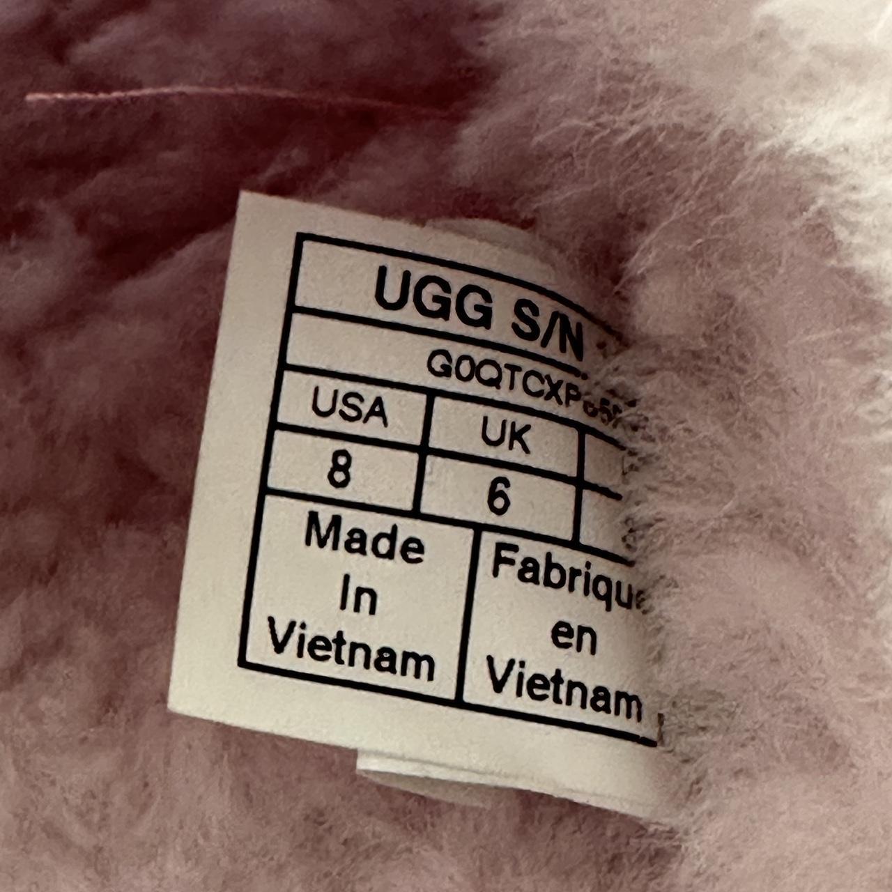 fluffy baby pink UGG slides. about a 1 inch heel.... Depop