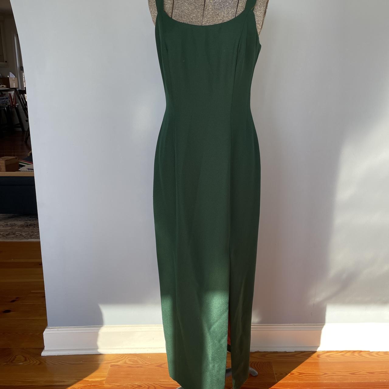 Alex Evenings Women's Green and Gold Dress | Depop