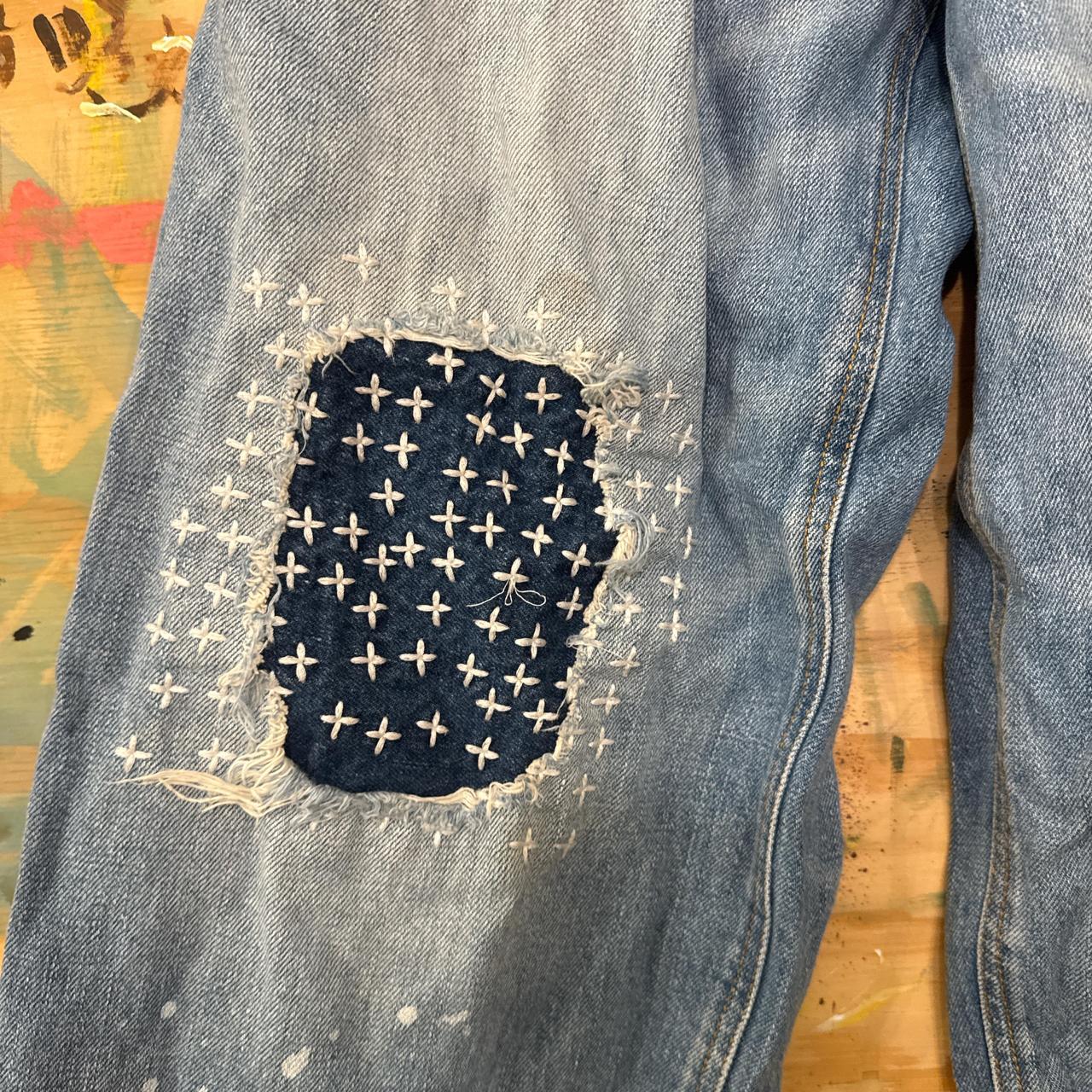 Ader Error Women's Embroidered Jeans - Blue/Navy … - image 2