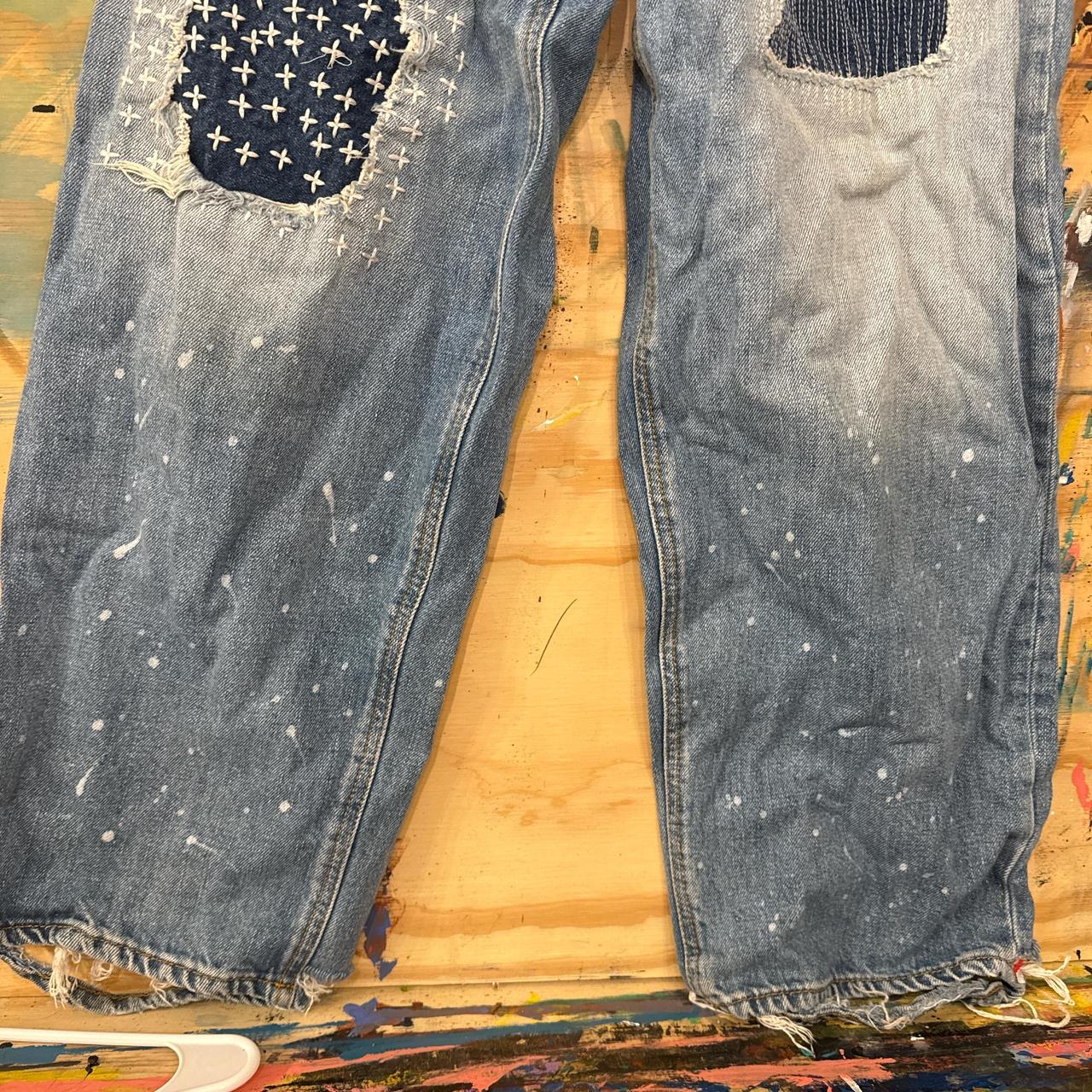 Ader Error Women's Embroidered Jeans - Blue/Navy … - image 3