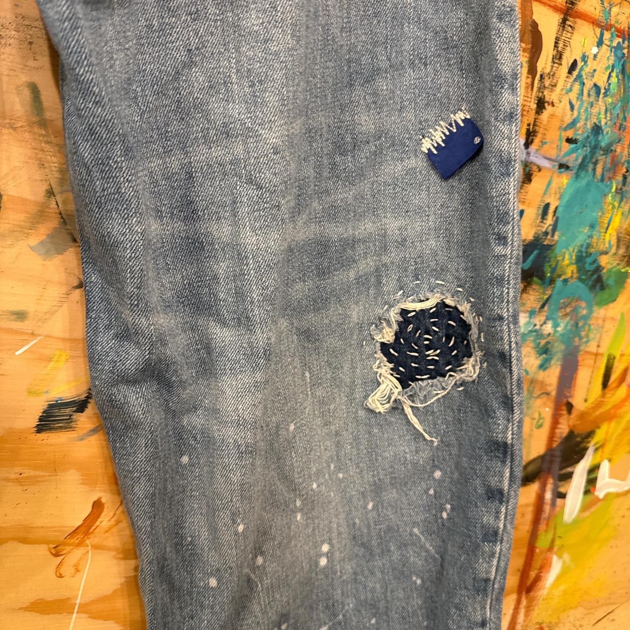 Ader Error Women's Embroidered Jeans - Blue/Navy … - image 4