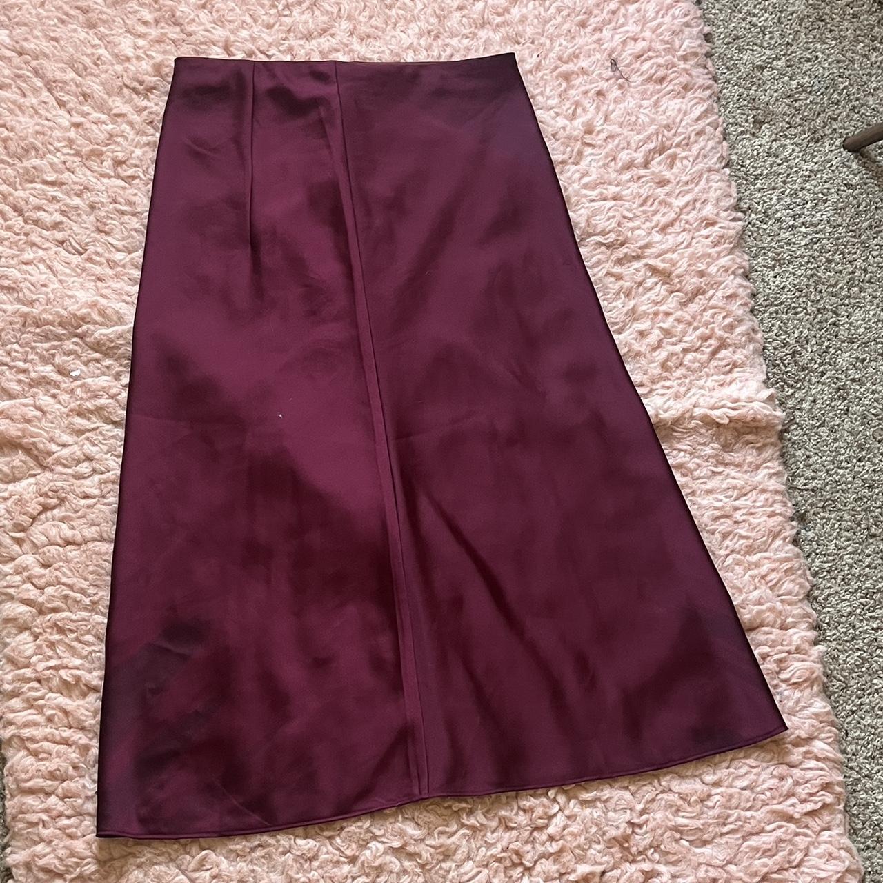 Burgundy Long skirt in very good condition Never worn - Depop