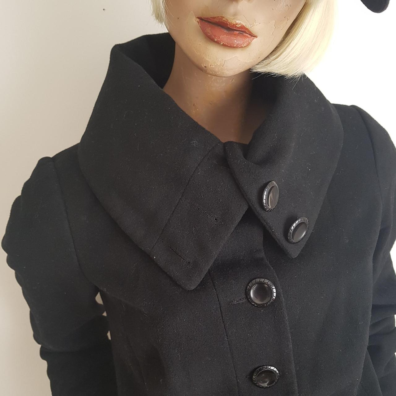 Vintage SPORTSGIRL Black Partial Wool Winter Jacket... Depop