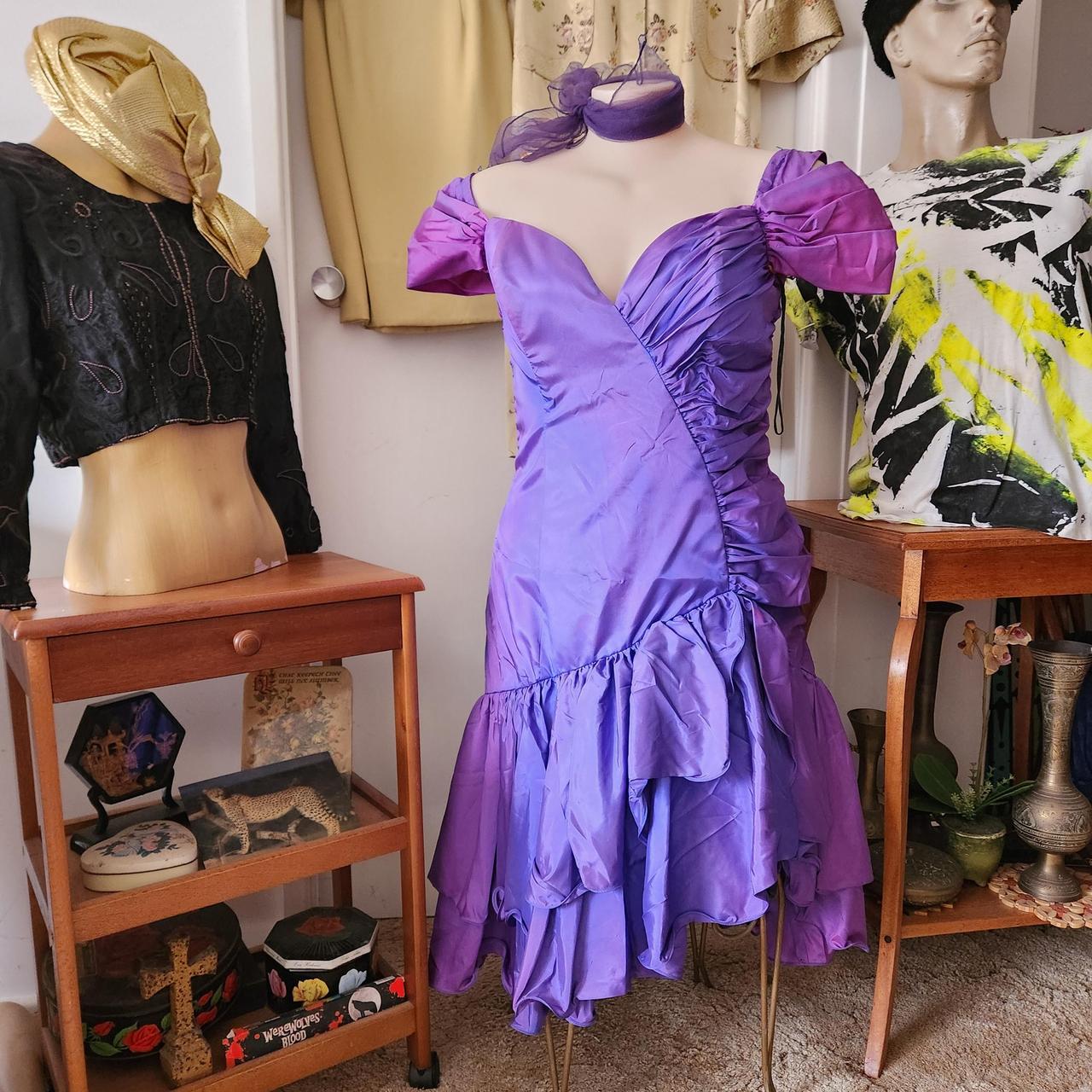 80s purple dress best sale