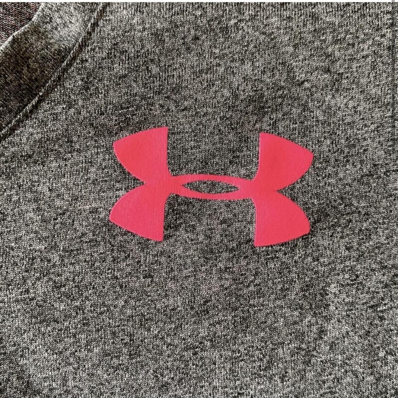 Under Armour grey and pink breast cancer awareness v... - Depop