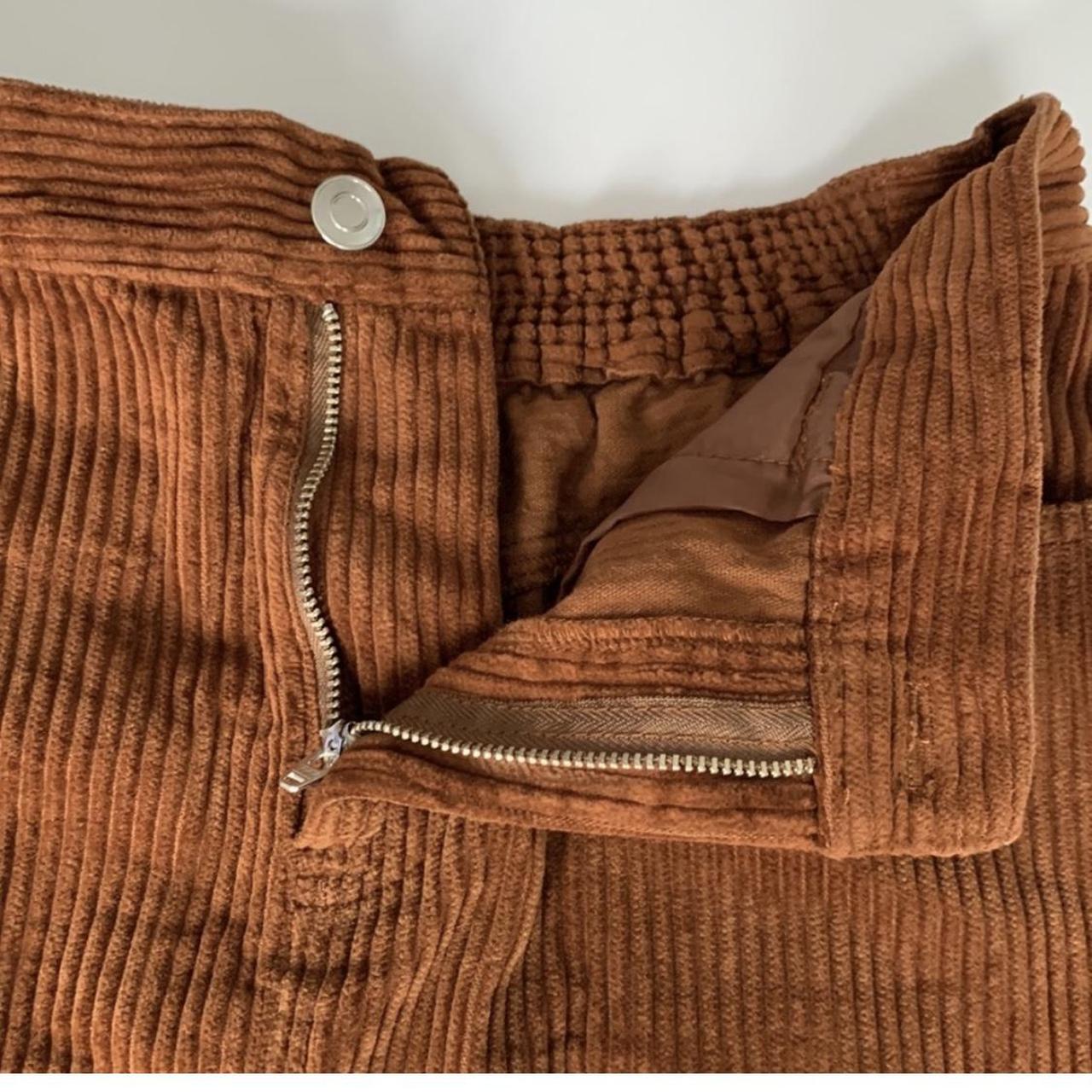 Brown corduroy mini skirt. Size large kids but fits... - Depop