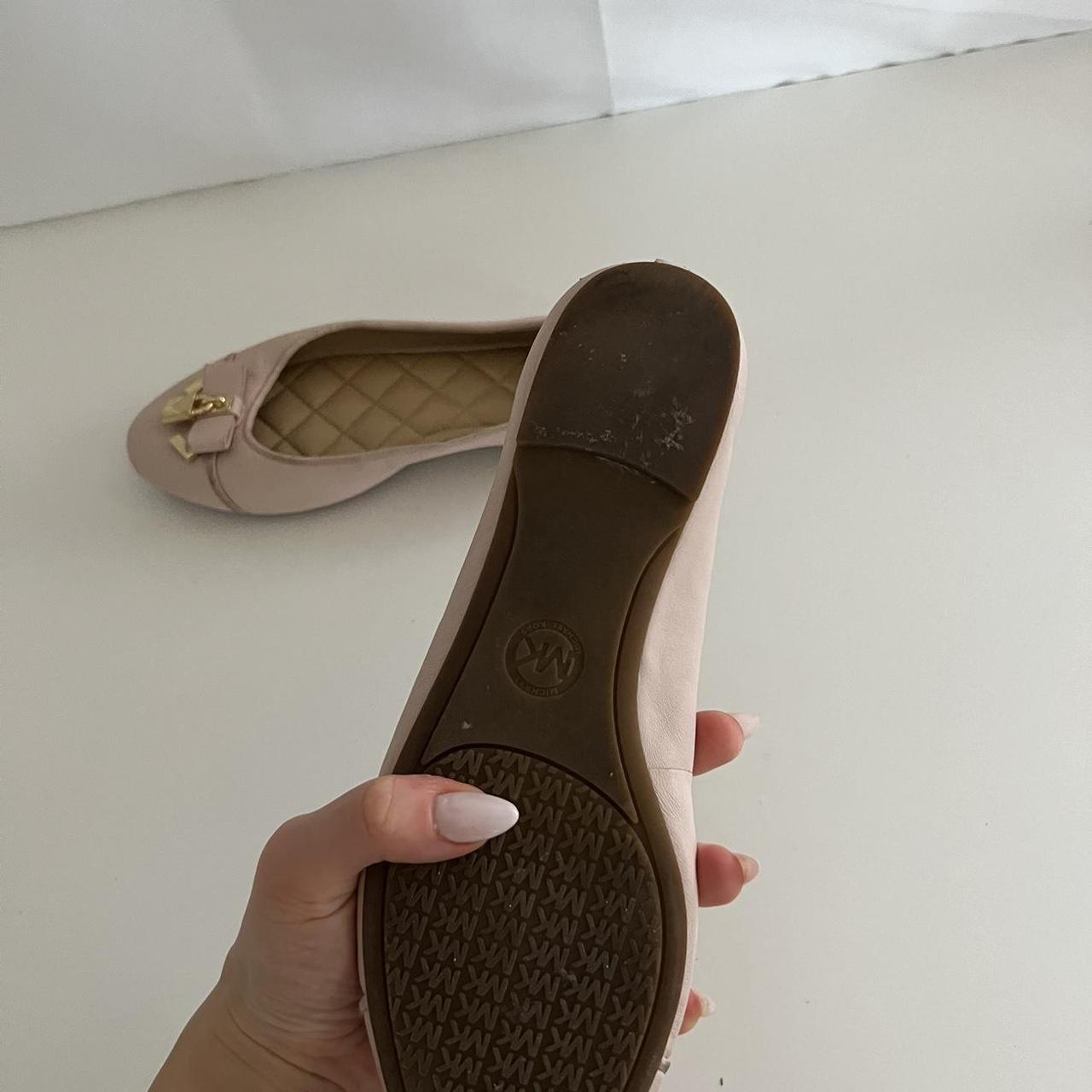 Baby pink Michael Kors Alice Leather Ballet Flats Depop