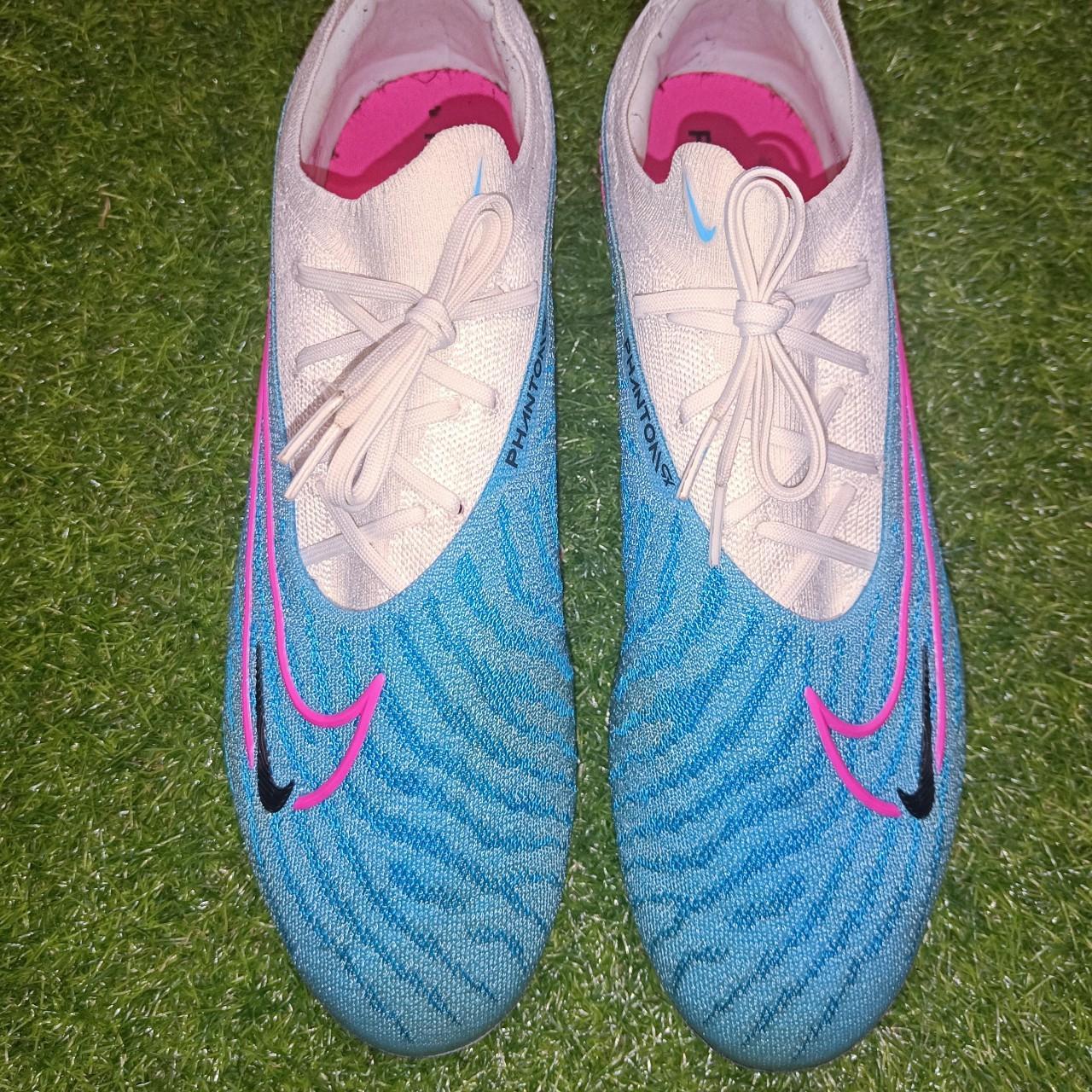 nike blue and white boots