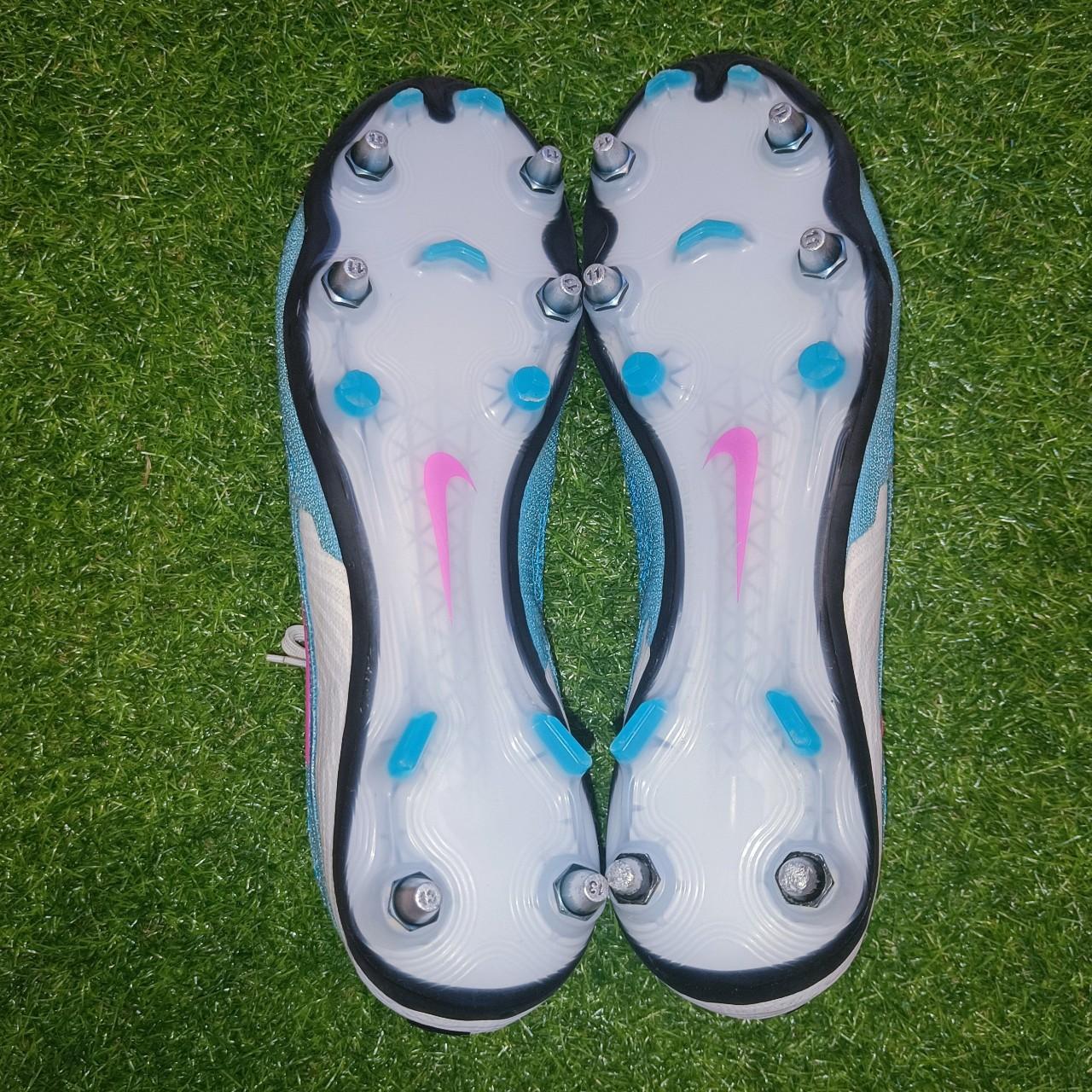 nike blue and white boots