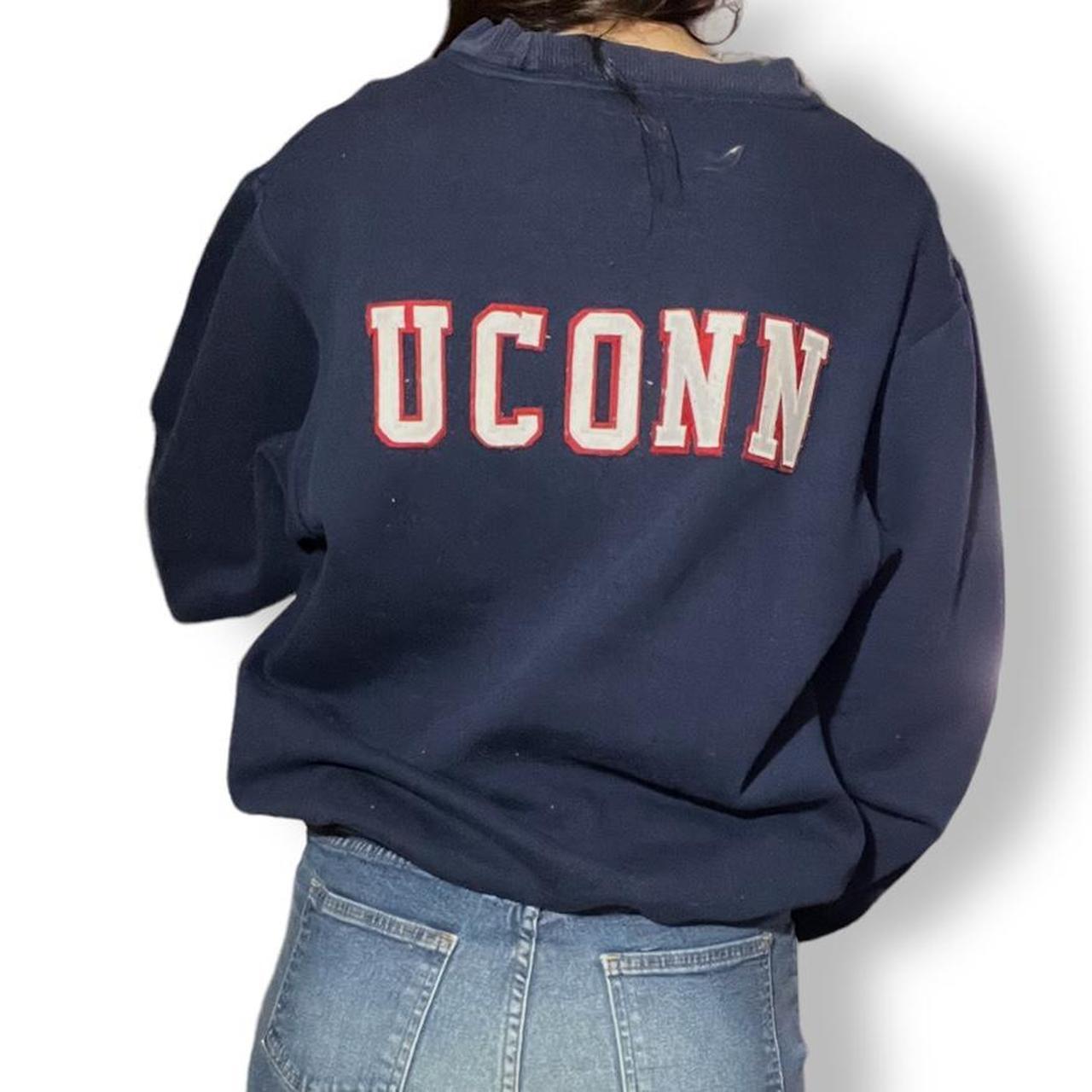 🌪 Vintage Uconn Diadora Navy Crewneck Sweatshirt 🦇 - Depop