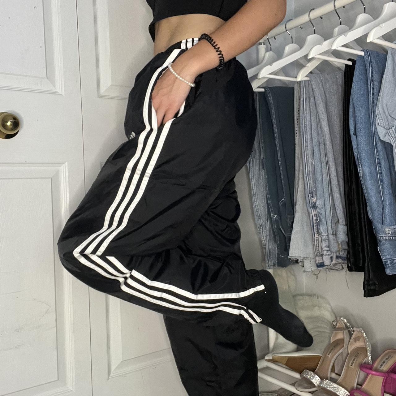 Adidas Black and White Trousers | Depop