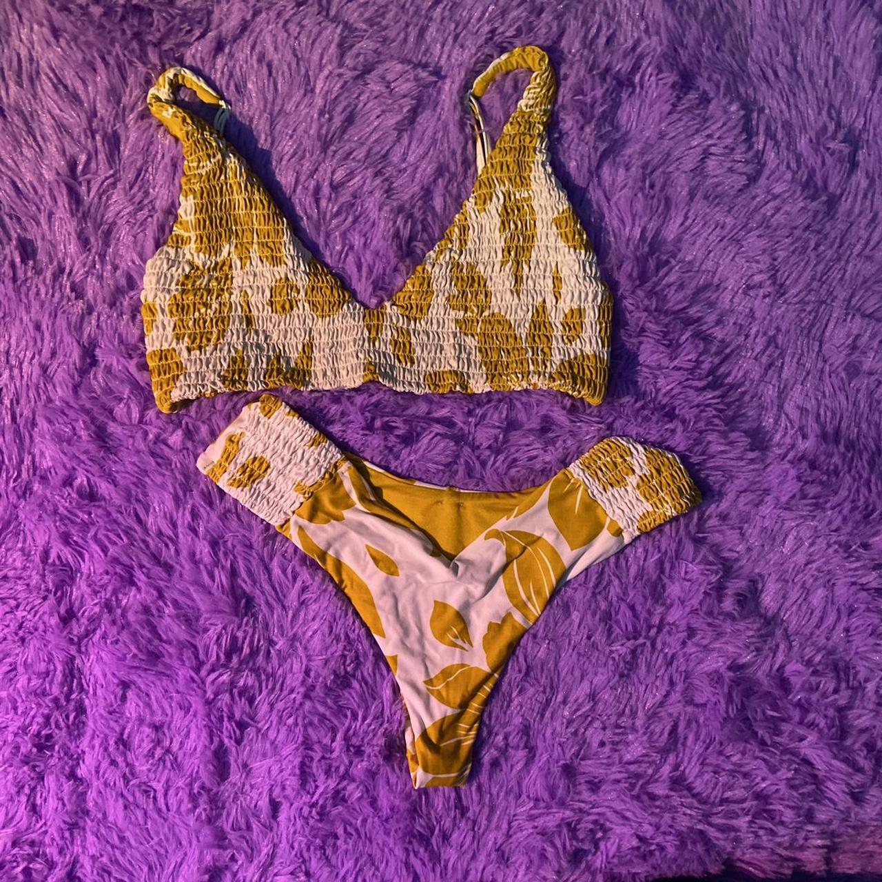 Rip Curl Womens Yellow And White Bikinis And Tankini Sets Depop 