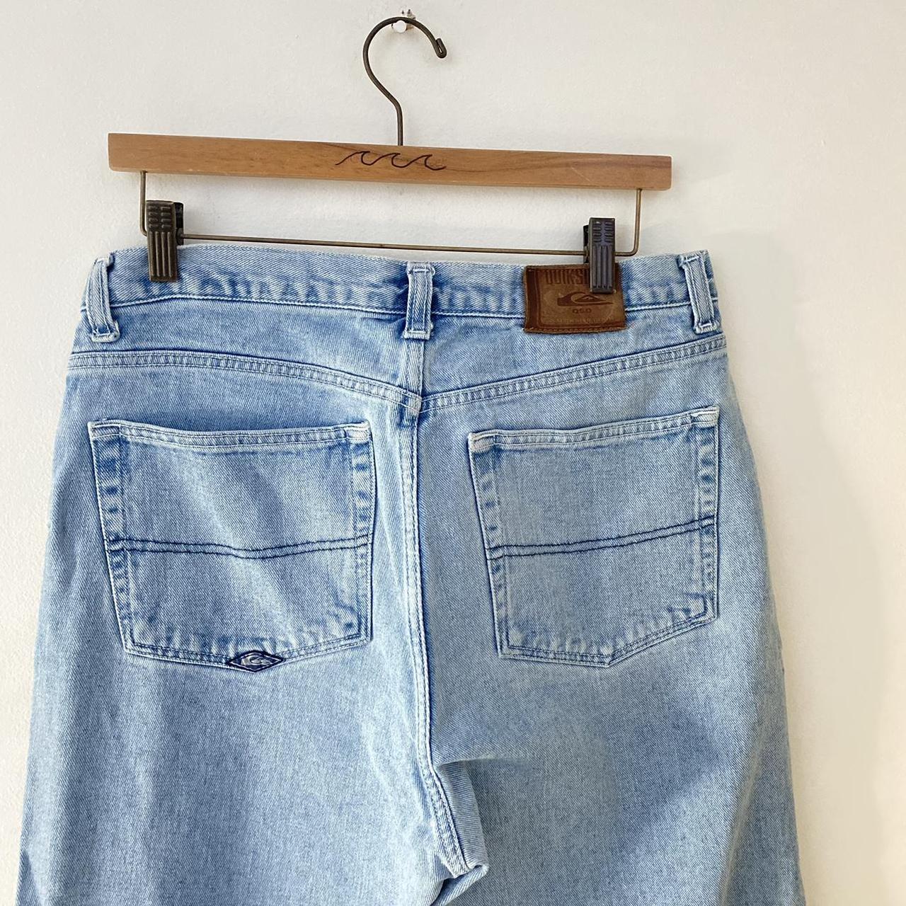 vintage quiksilver denim jeans light wash waist 36” - Depop
