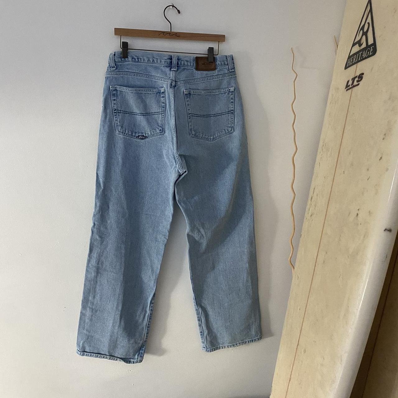 vintage quiksilver denim jeans light wash waist 36” - Depop