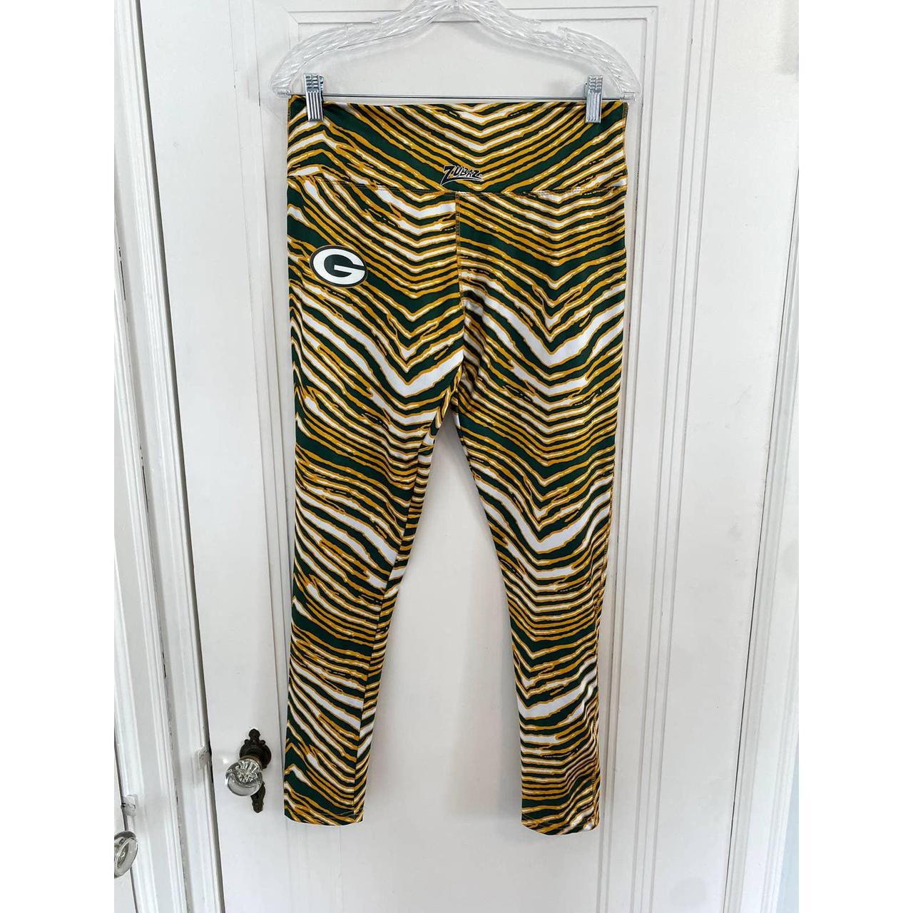 Majestic Athletic Women's Green and Yellow Leggings | Depop