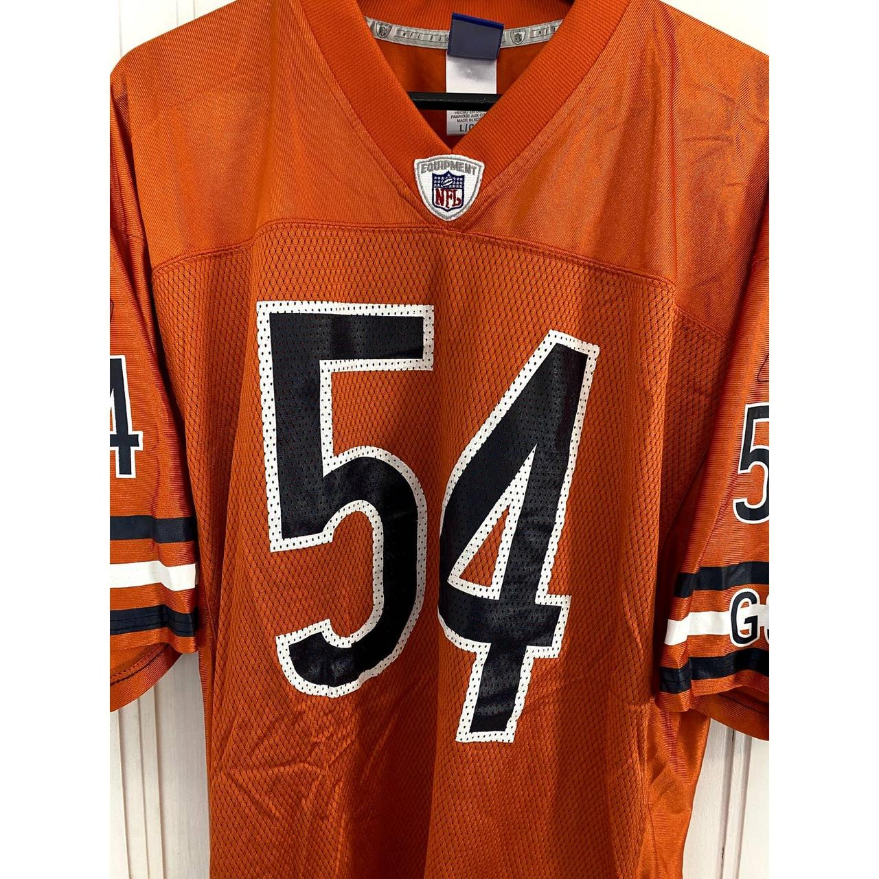 Vintage Reebok Orange Brian Urlacher Chicago Bears Large Jersey