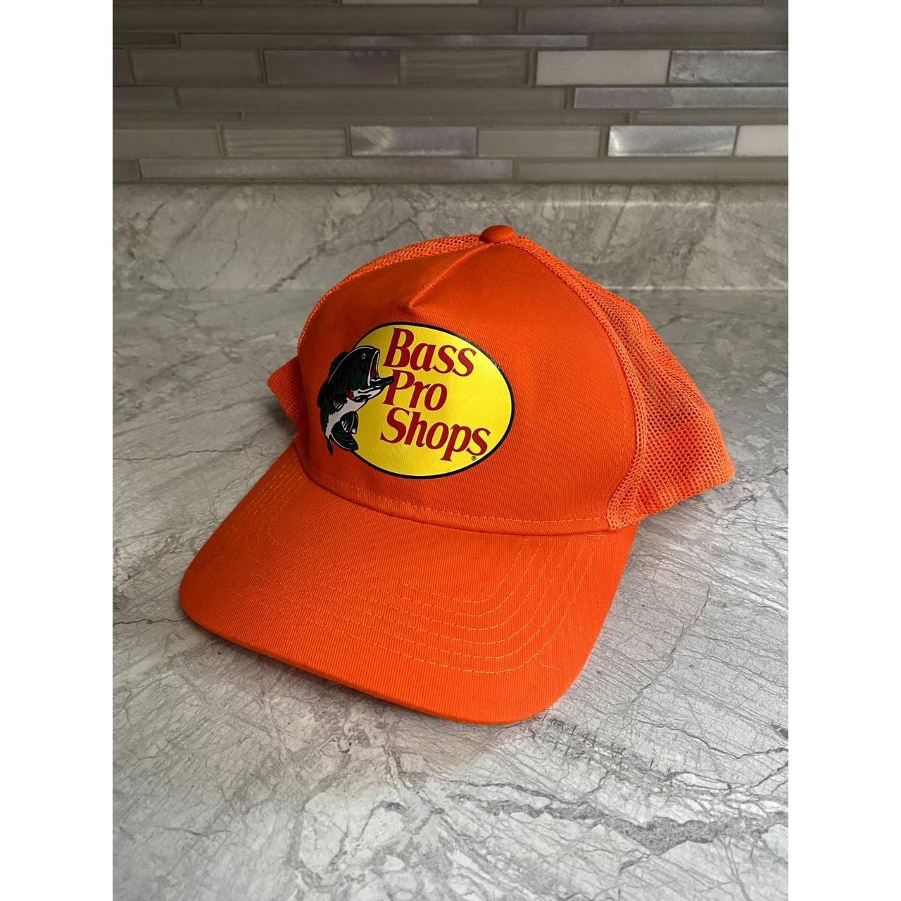 Bass Pro Shops orange snapback trucker hat. One size - Depop