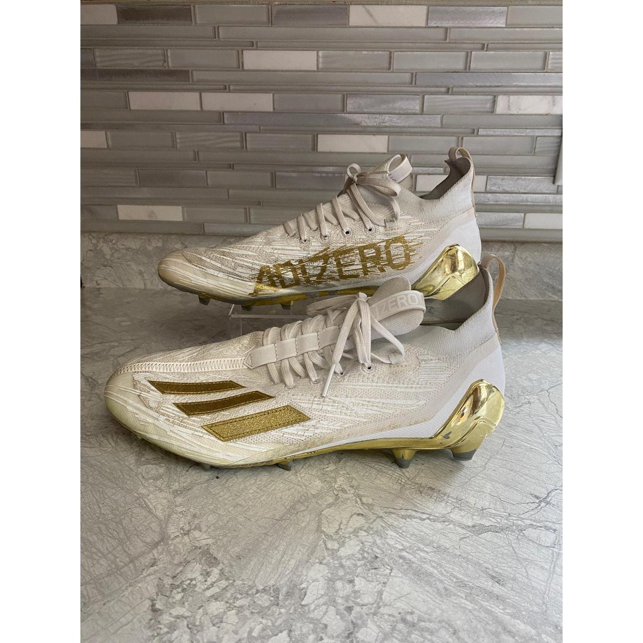 Adidas white and gold football cleats. Men s size. Depop