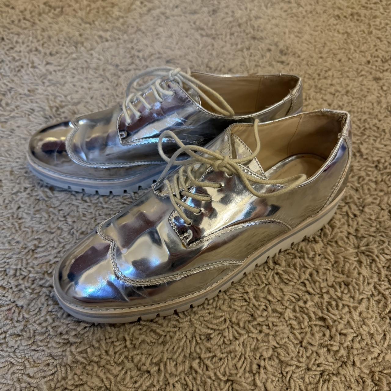 Silver oxfords zara deals