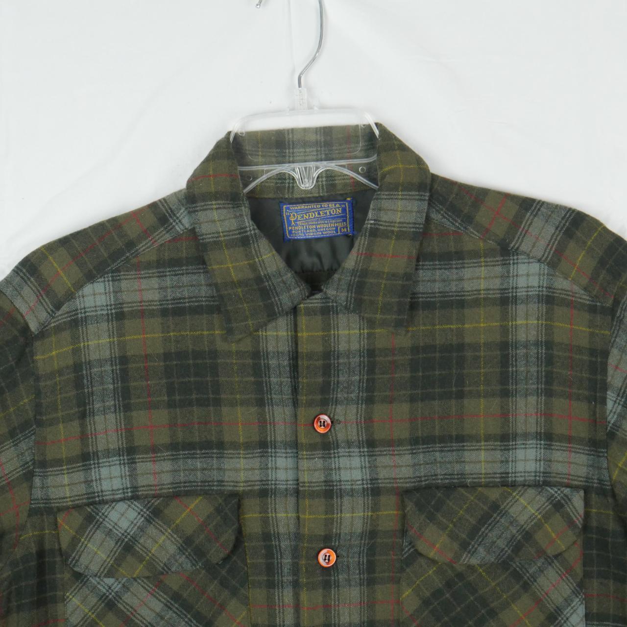 Pendleton Men's Green and Navy Shirt | Depop